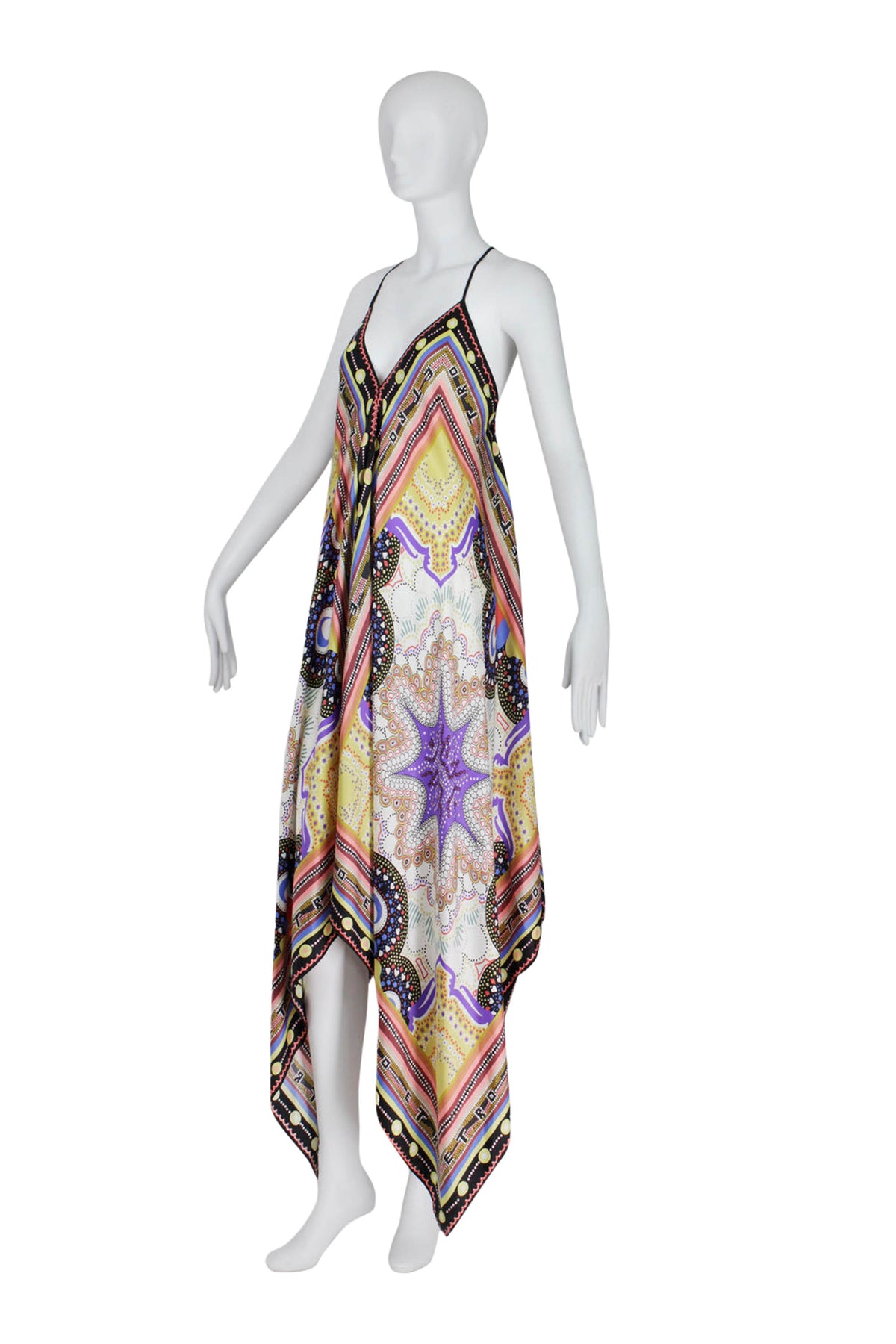 Etro Multi-Color Mixed Print Silk Scarf Dress Size O/S