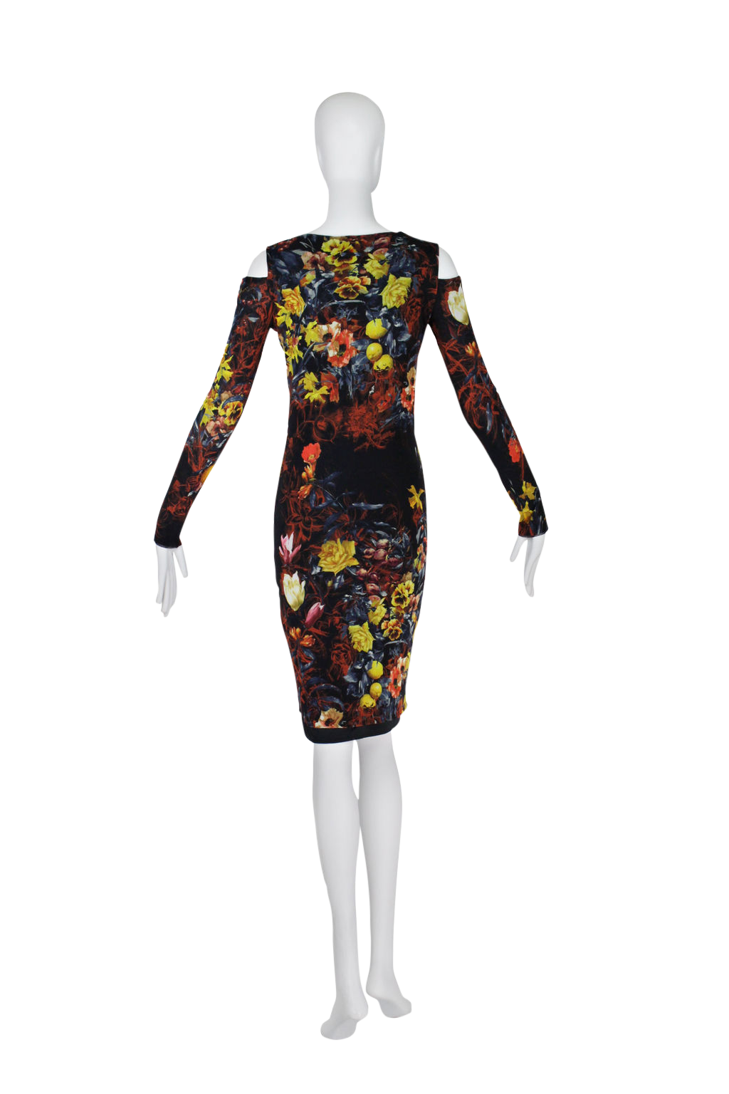 jean paul gaultier midi dress JEAN PAUL GAULTIER Body Dust asymmetric trompe l'oeil printed mesh midi dress