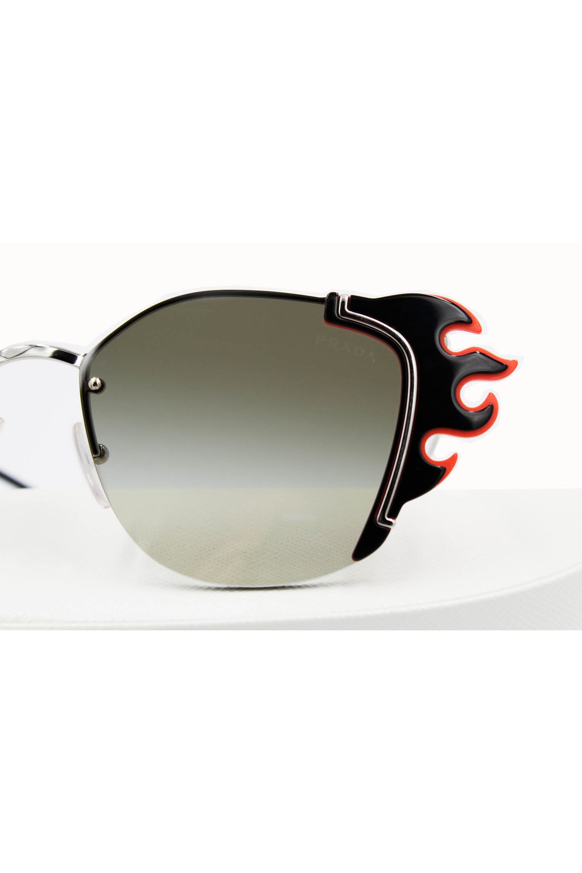 Prada Gray and Red Flame Hot Rod Sunglasses