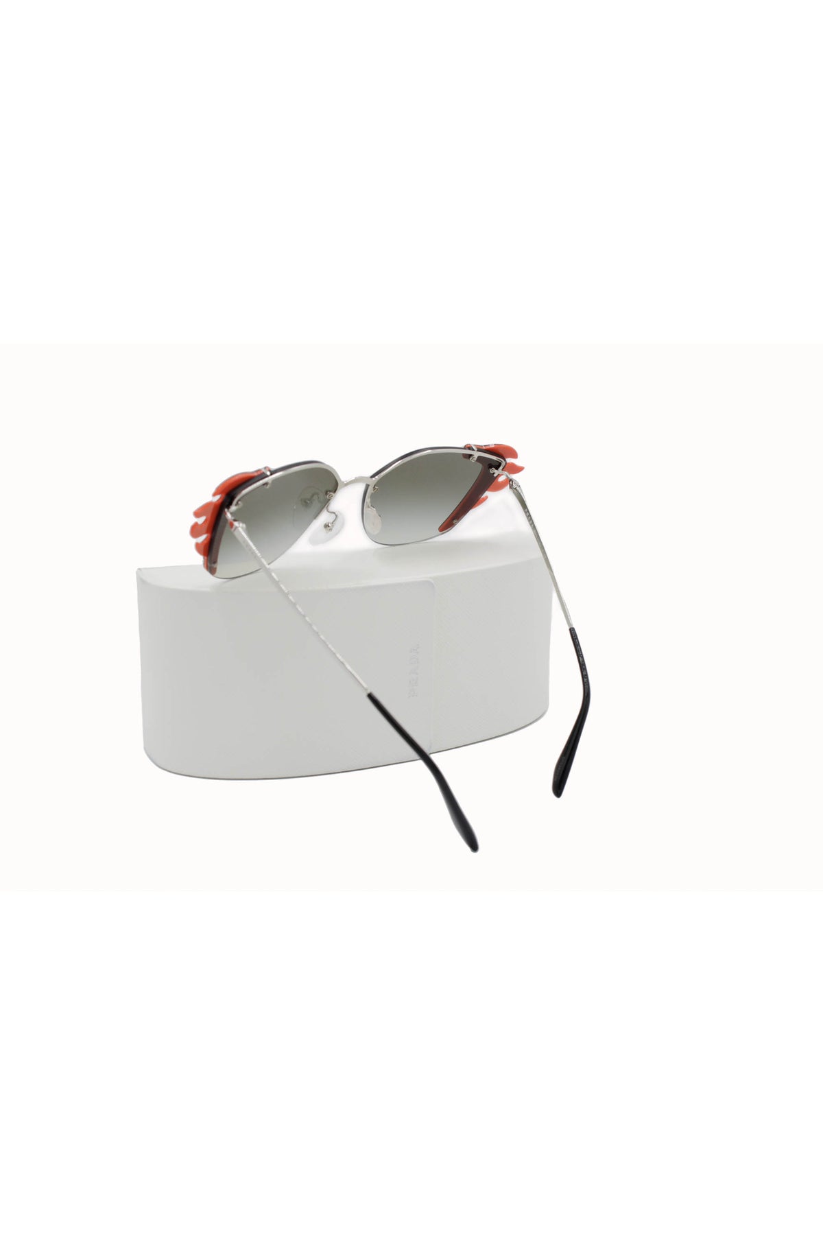 Prada Gray and Red Flame Hot Rod Sunglasses