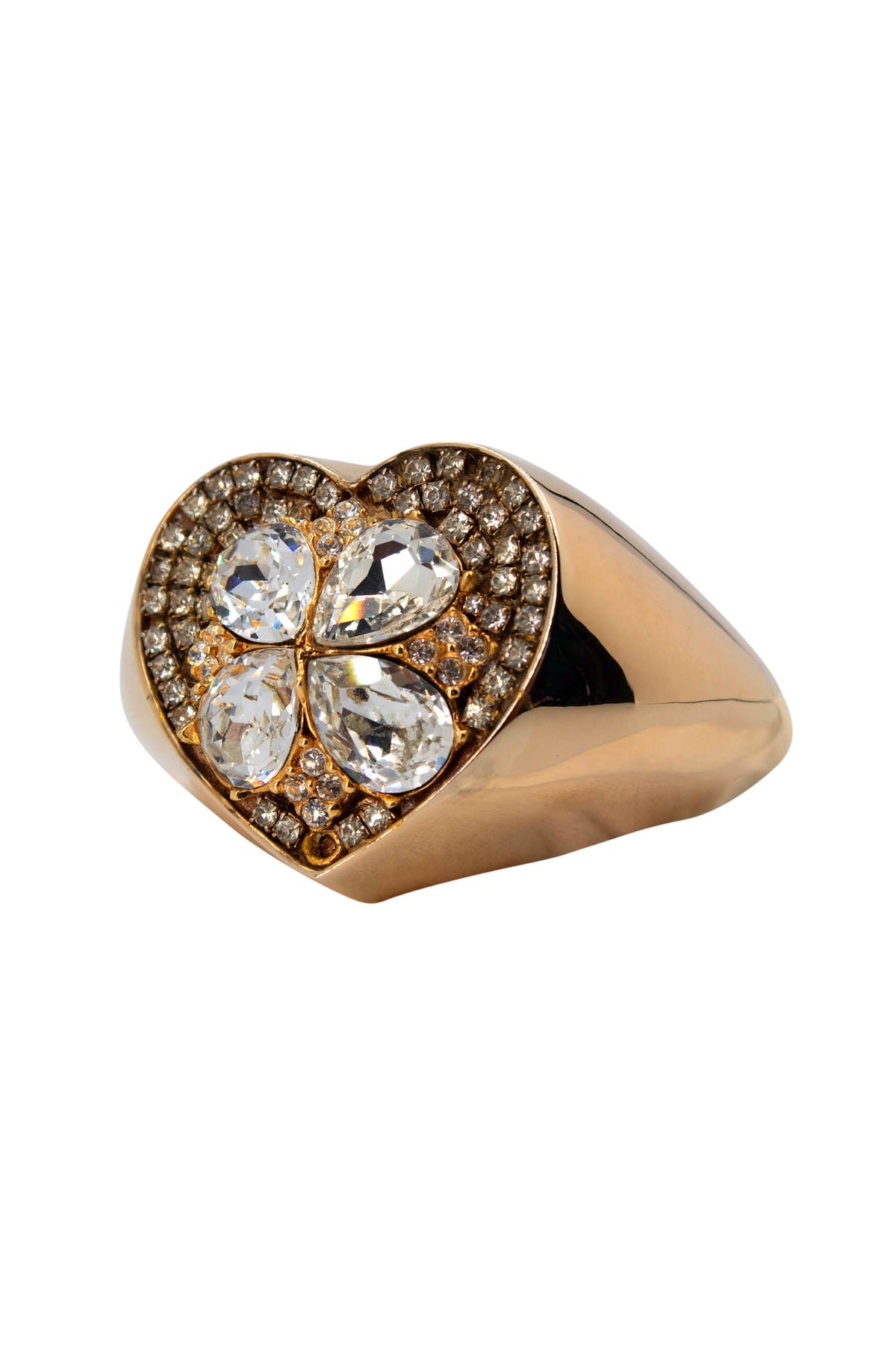 Yves Saint Laurent Gold Vermeil Heart Crystal Cuff
