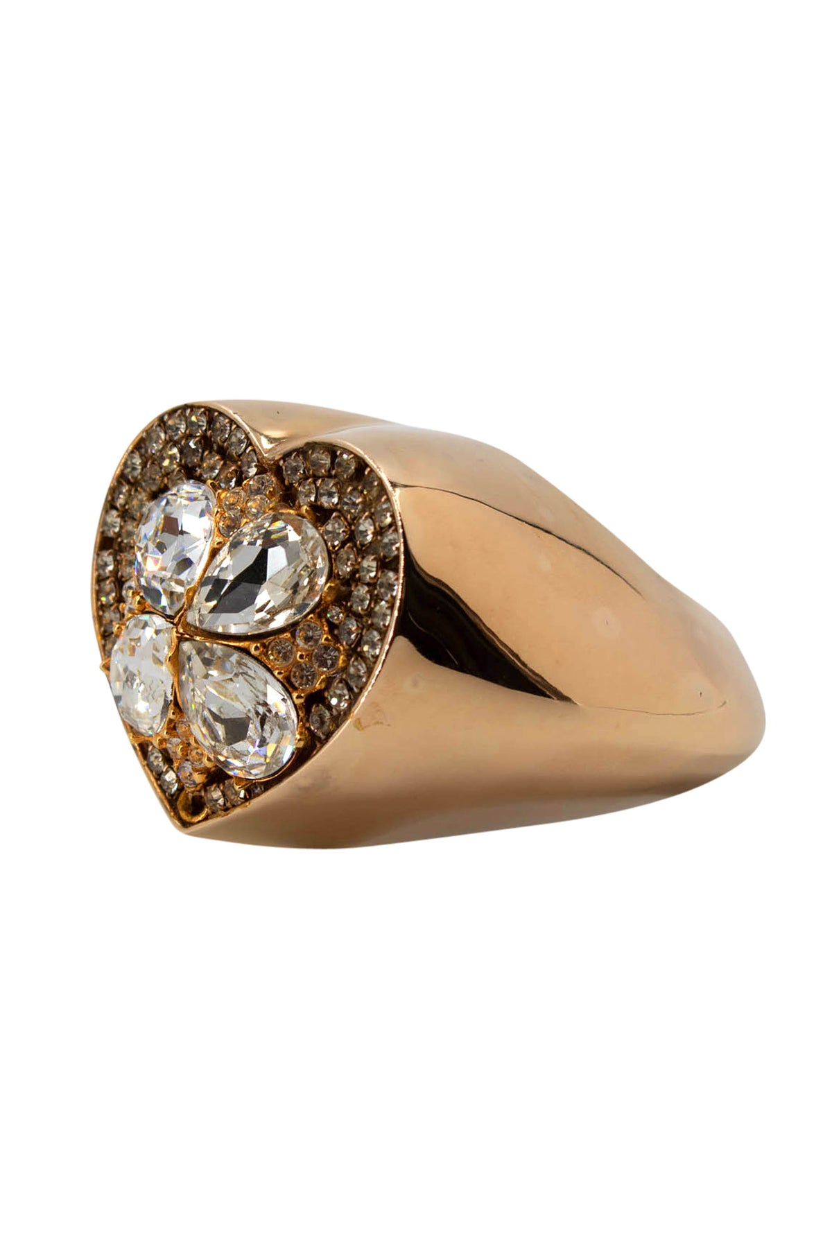 Yves Saint Laurent Gold Vermeil Heart Crystal Cuff