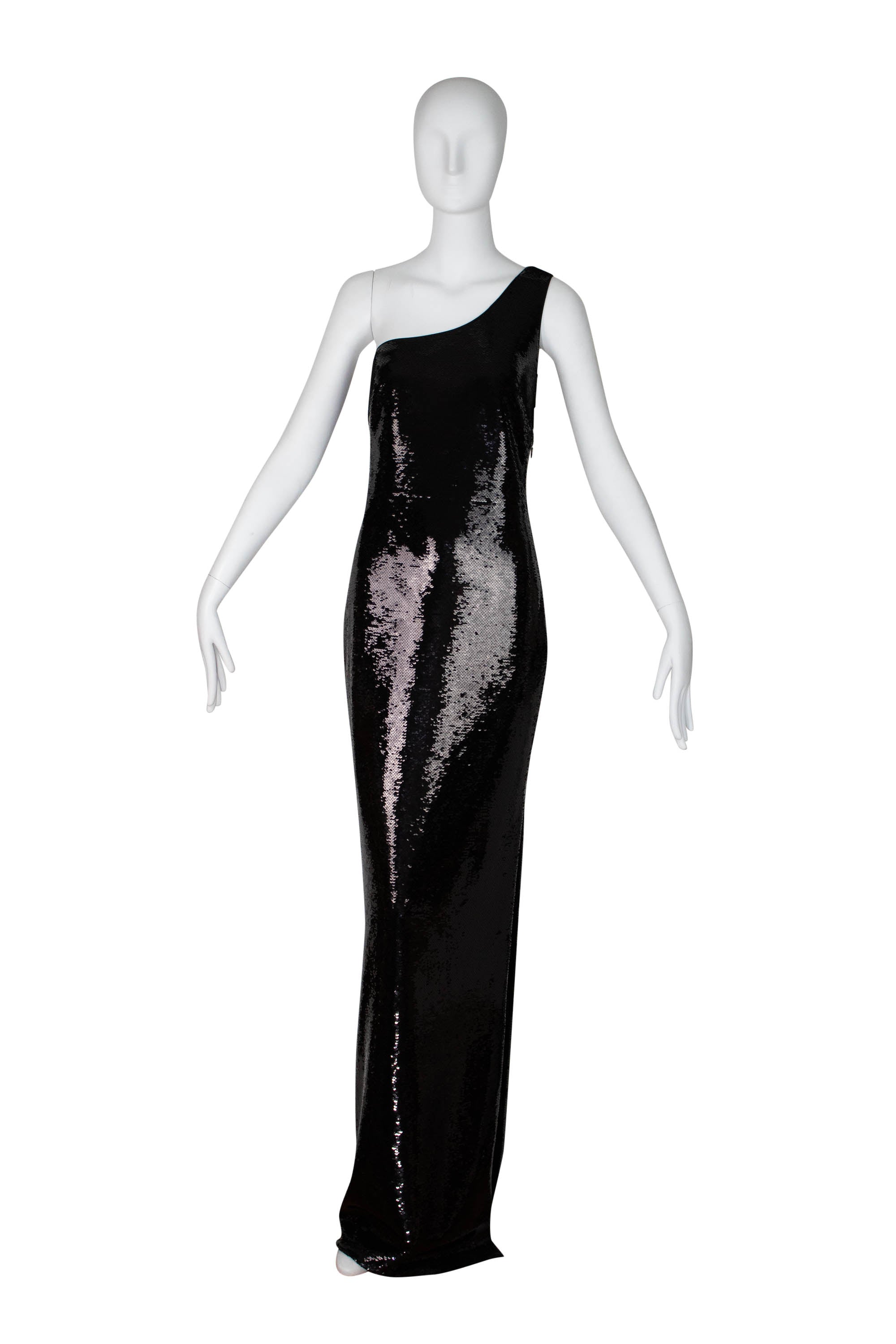 Tom Ford Black Sequins Off the Shoulder Mermaid Gown Size Small - Foxy Couture Carmel Tom Ford Black Sequins Off the Shoulder Mermaid Gown Size Small - Foxy Couture Carmel