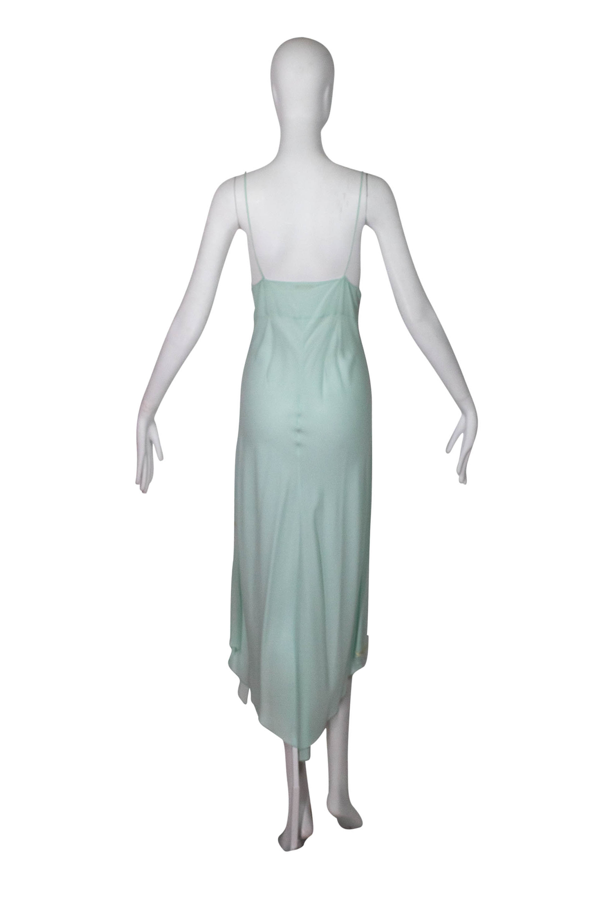 La Perla Blue Silk Chiffon Robe and Slip With Sash Size 2 La Perla Blue Silk Chiffon Robe and Slip With Sash Size 2