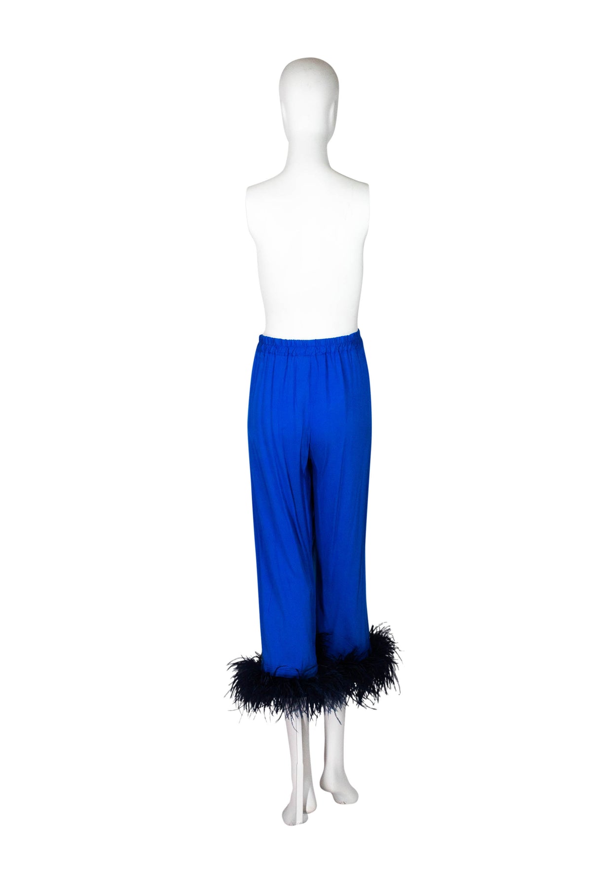 Sleeper Cobalt Blue Feather Trim PJ Set Size M