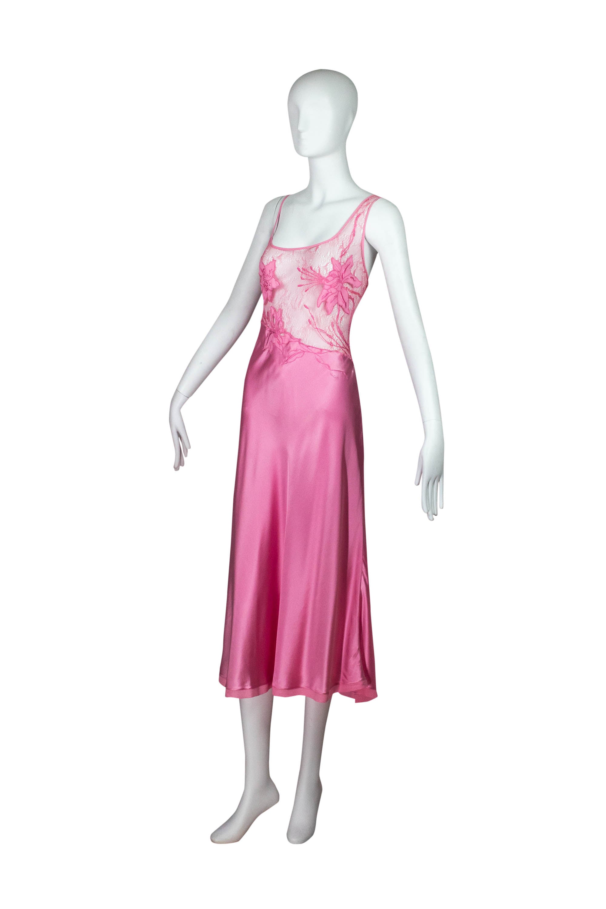 La Perla Pink Silk Lace Top Slip Dress Size M La Perla Pink Silk Lace Top Slip Dress Size M