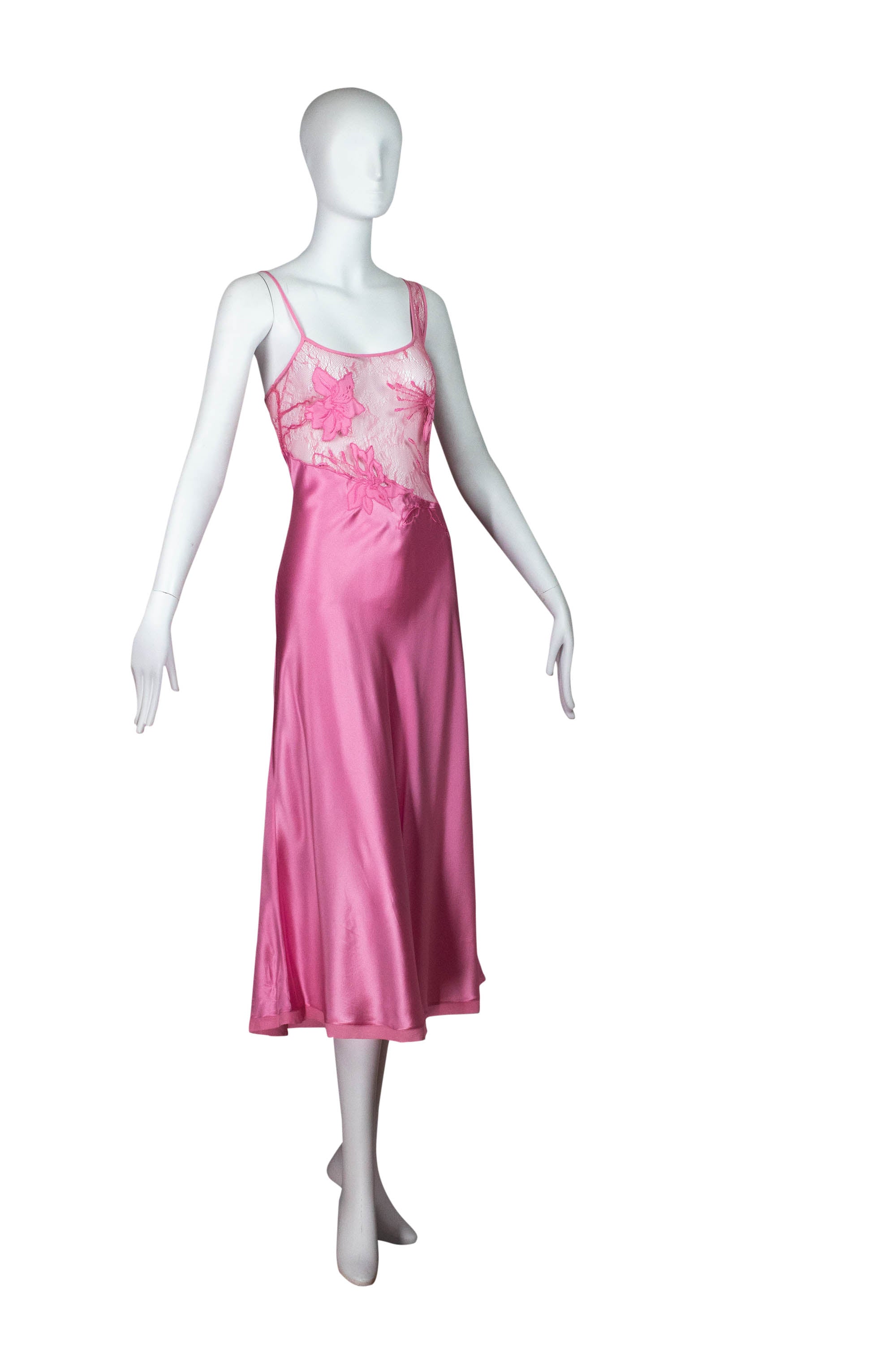 La Perla Pink Silk Lace Top Slip Dress Size M La Perla Pink Silk Lace Top Slip Dress Size M