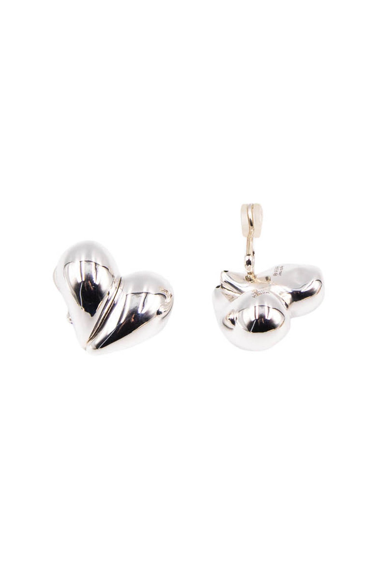 Bottega Veneta 925 Sterling Heart Shape Puffed Clip Earrings