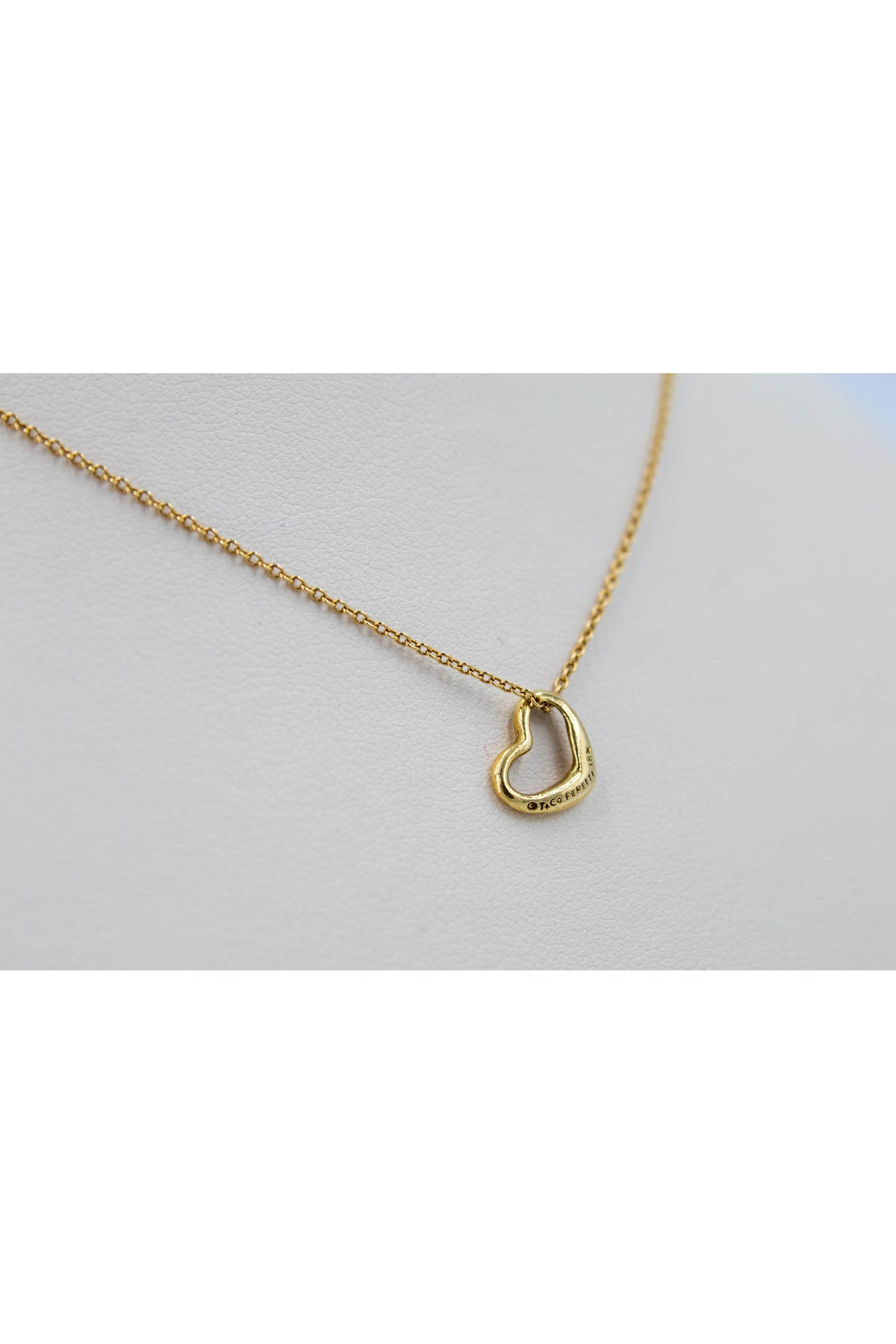 Tiffany & Co. Elsa Peretti 18k Gold Open Heart Necklace
