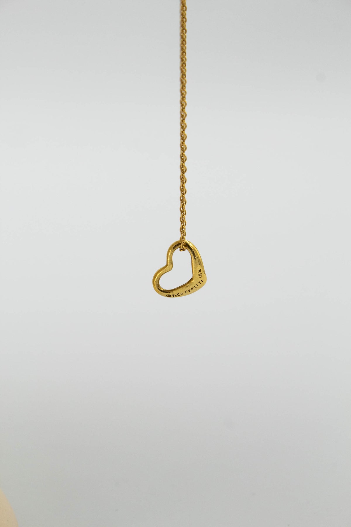 Tiffany & Co. Elsa Peretti 18k Gold Open Heart Necklace