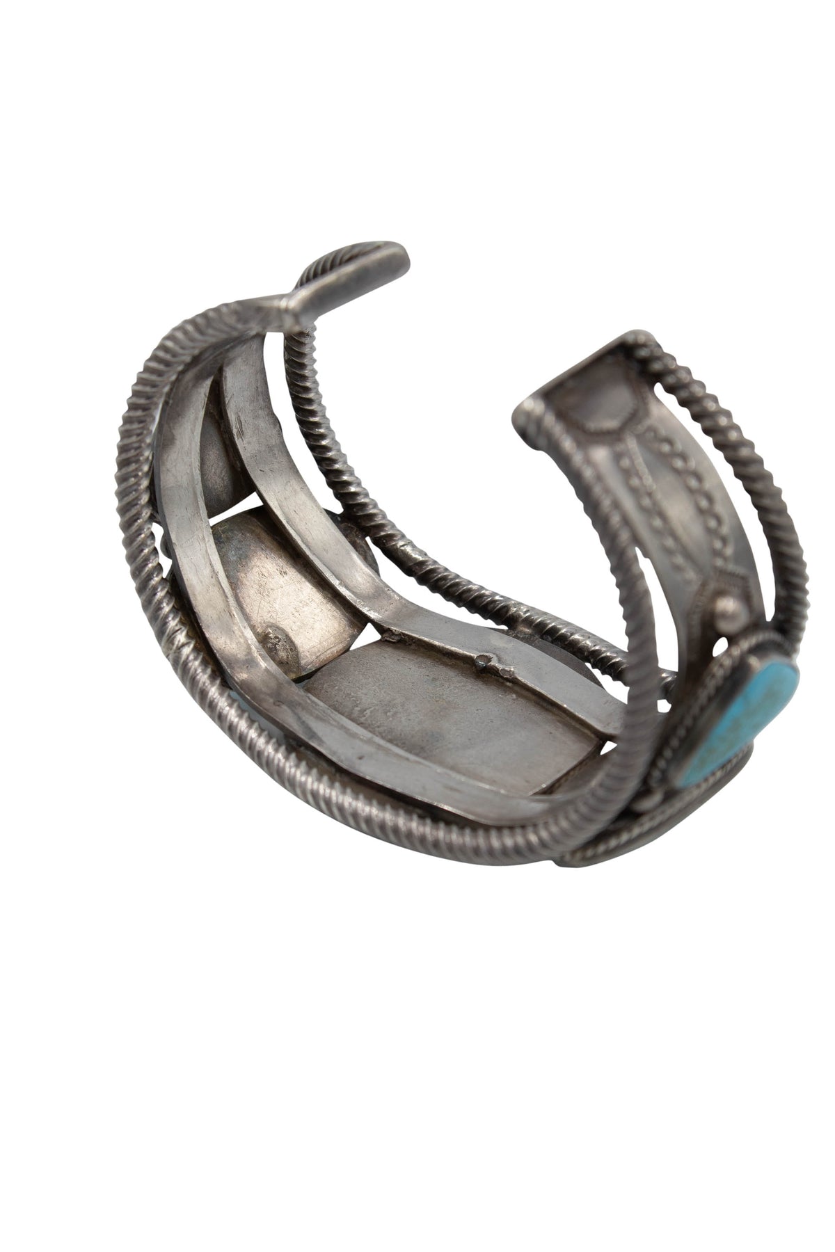 Native American Navajo Size L Turquoise 5 Stone Arizona Turquoise Cuff Bracelet