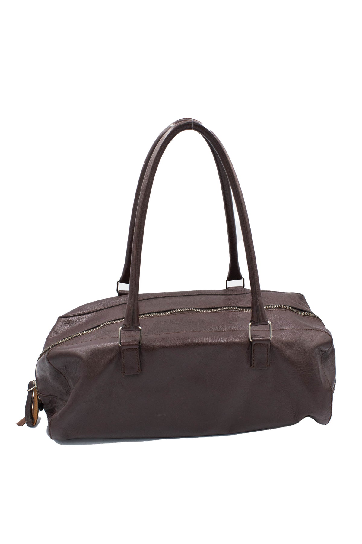 Miu Miu Brown Leather Dual Handle Purse