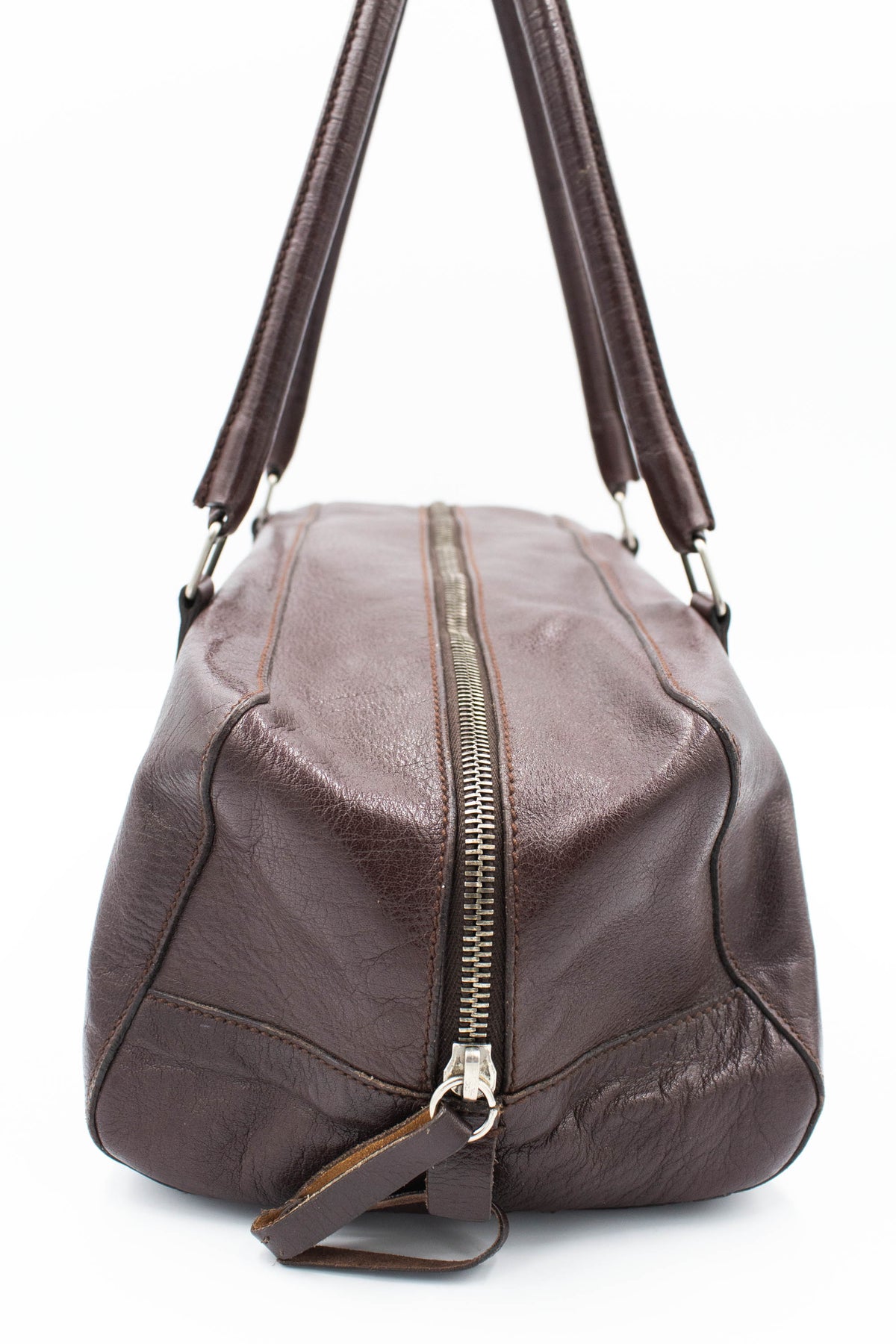 Miu Miu Brown Leather Dual Handle Purse