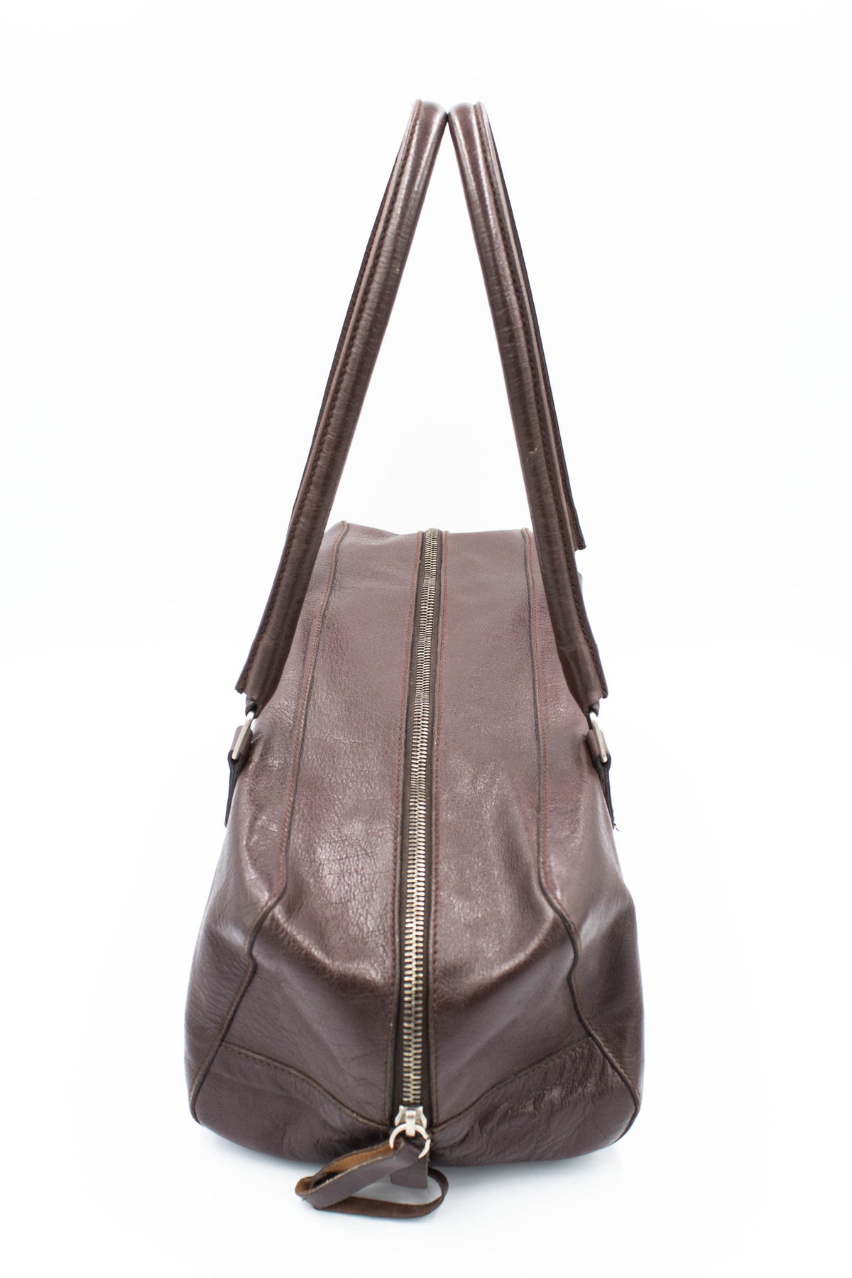 Miu Miu Brown Leather Dual Handle Purse