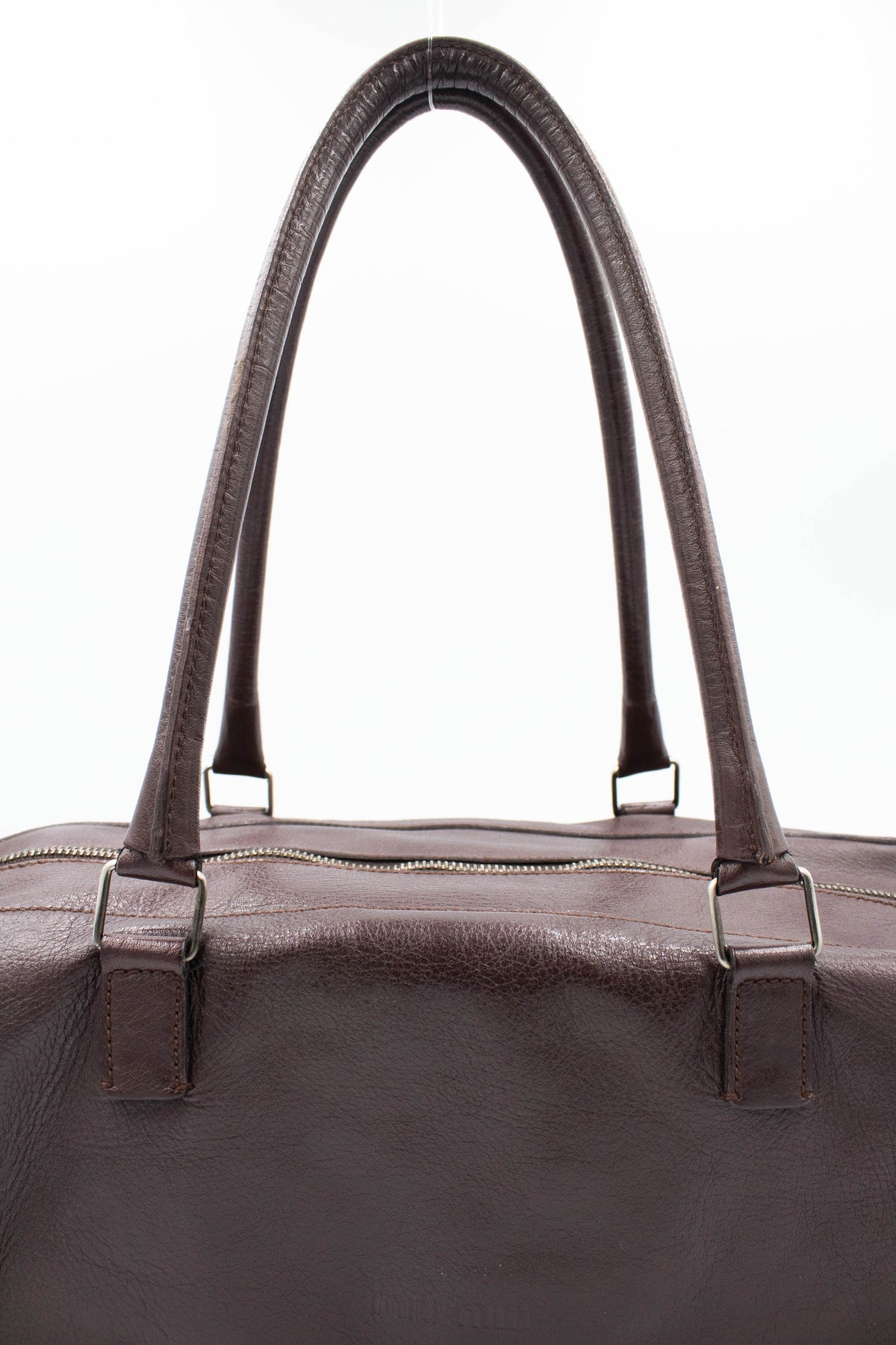 Miu Miu Brown Leather Dual Handle Purse