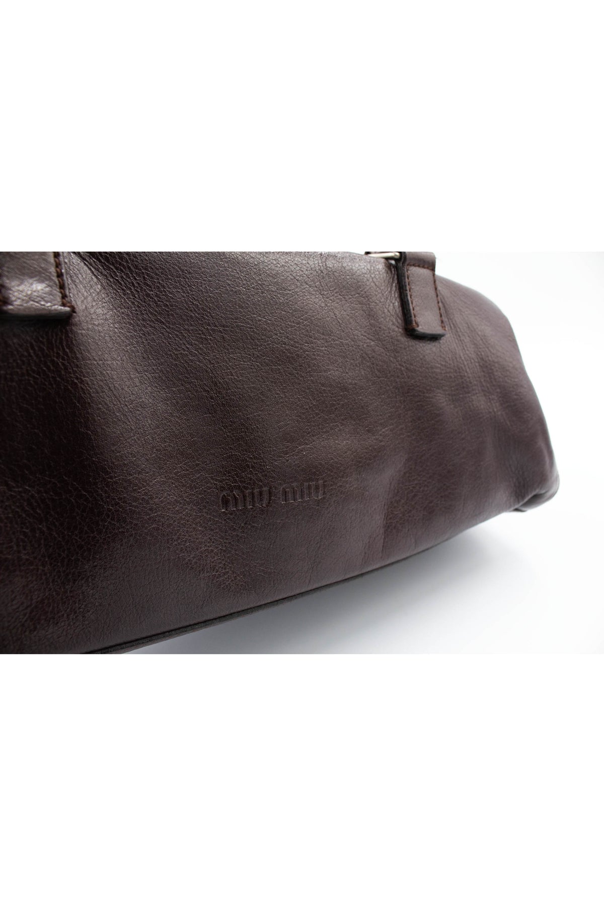 Miu Miu Brown Leather Dual Handle Purse