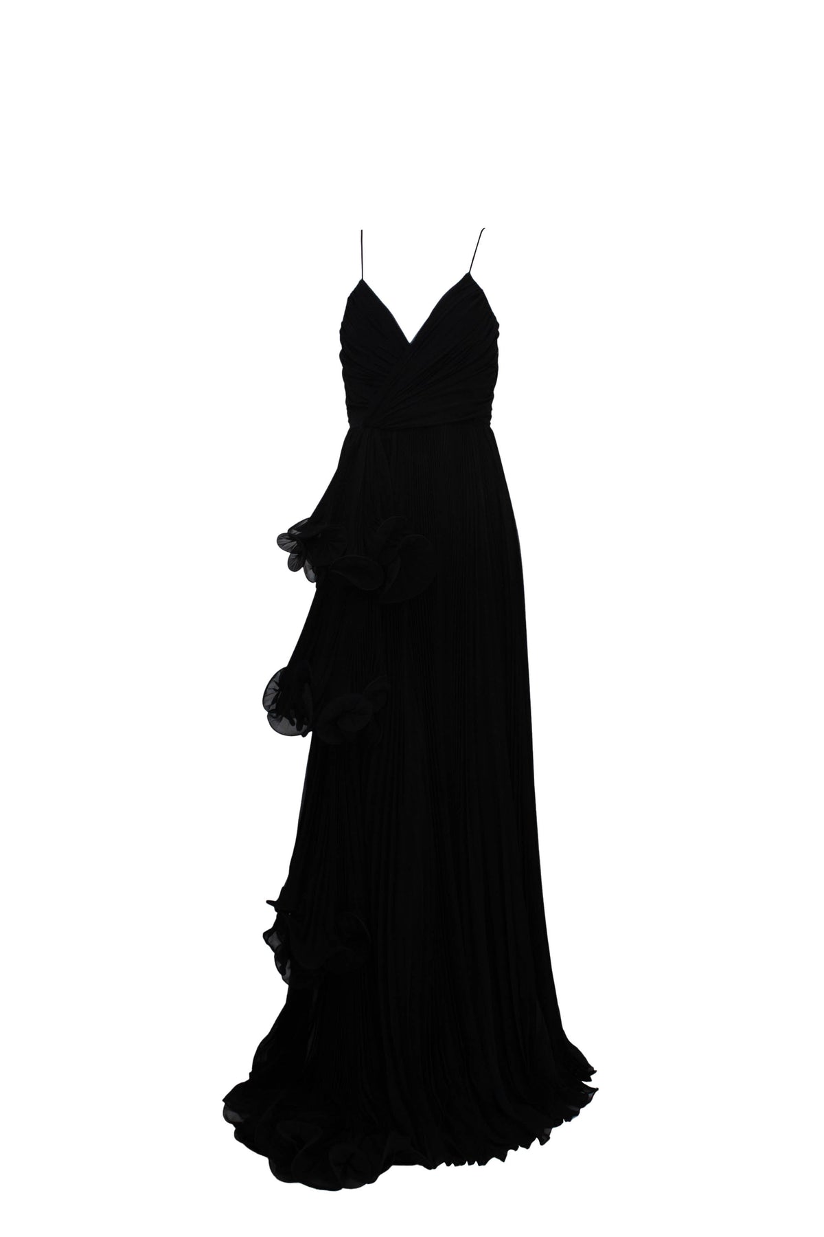 Gucci Black Runway Chiffon Pleated Gown Size 40 2020