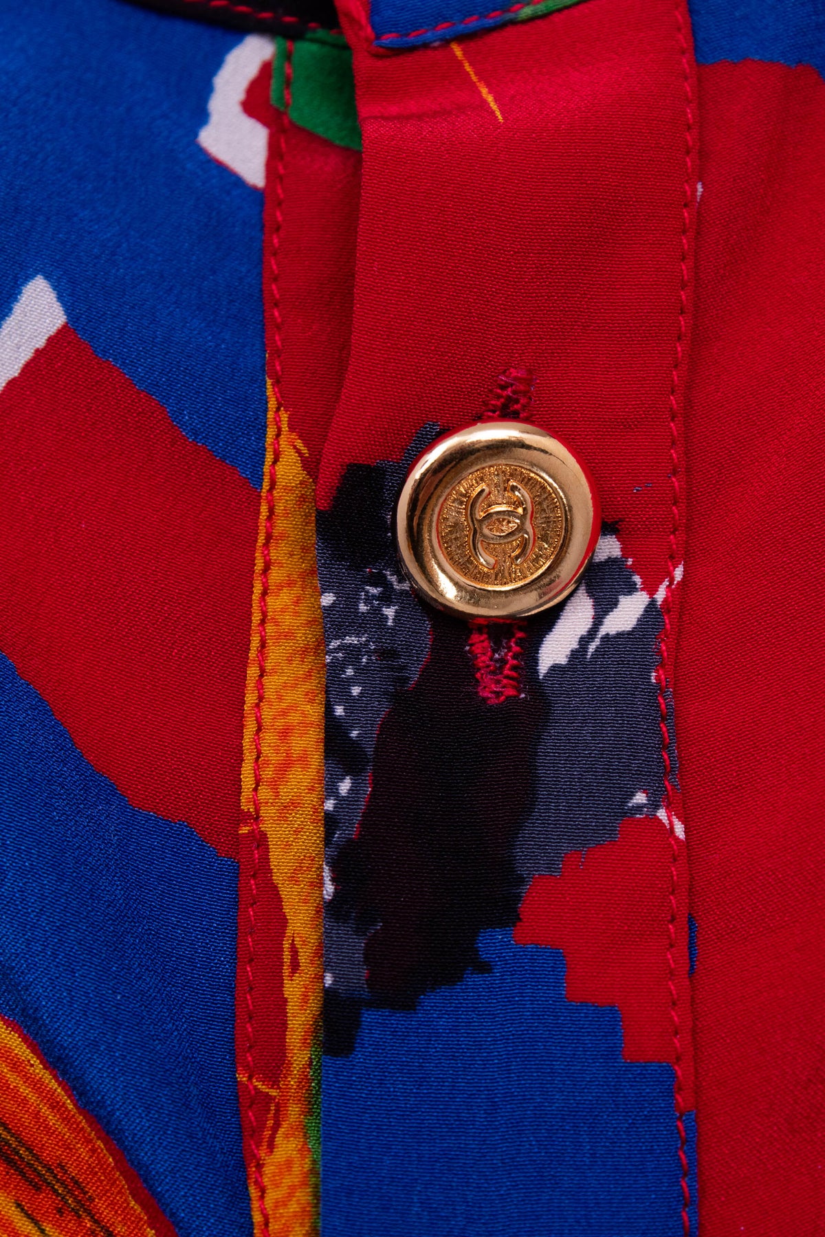 Chanel Red Silk Graffiti Silk Tank Top Spring 1986