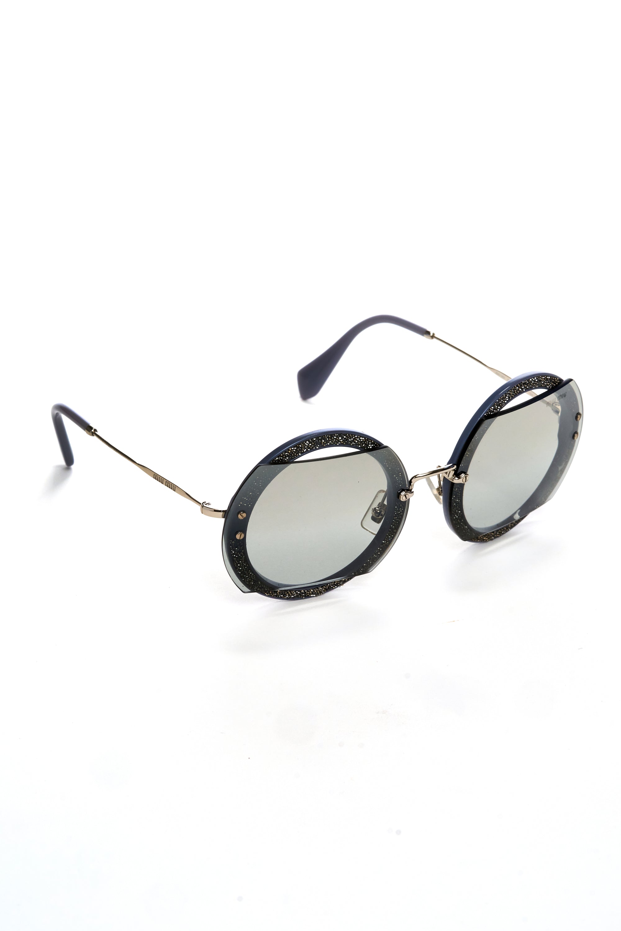 Miu Miu Grey Round Sunglasses