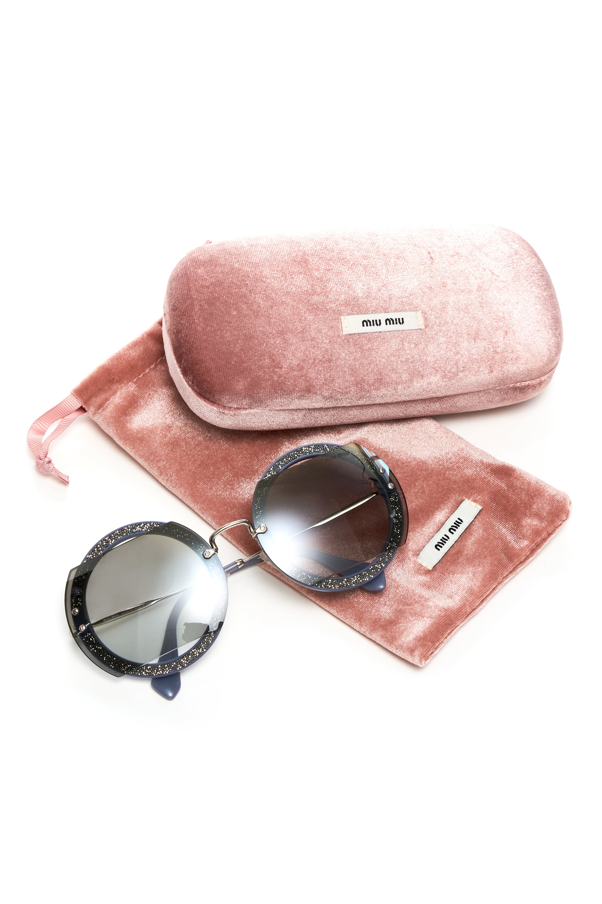 Miu Miu Grey Round Sunglasses