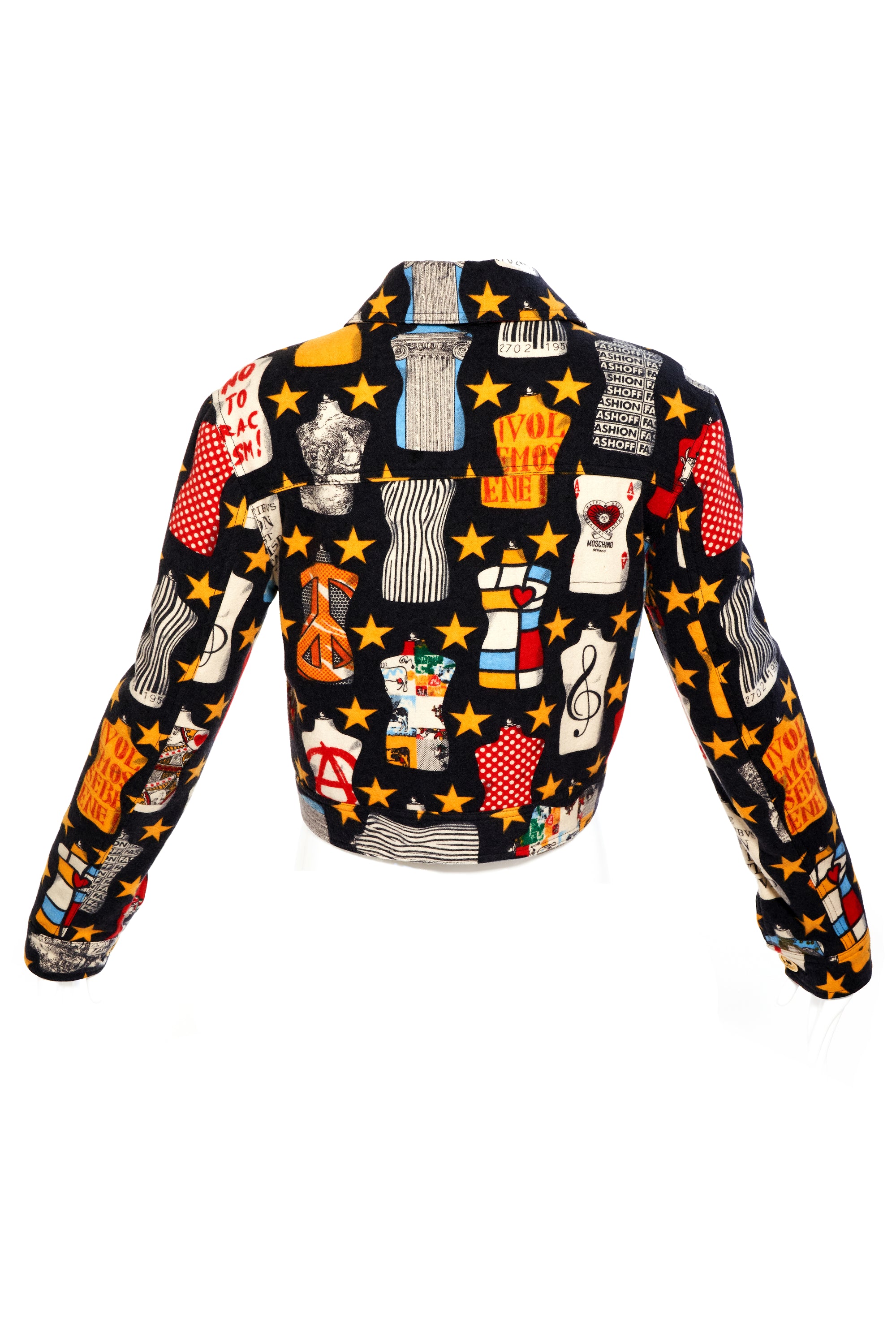 Moschino Jeans Black Atelier Cropped Jacket - Foxy Couture Carmel