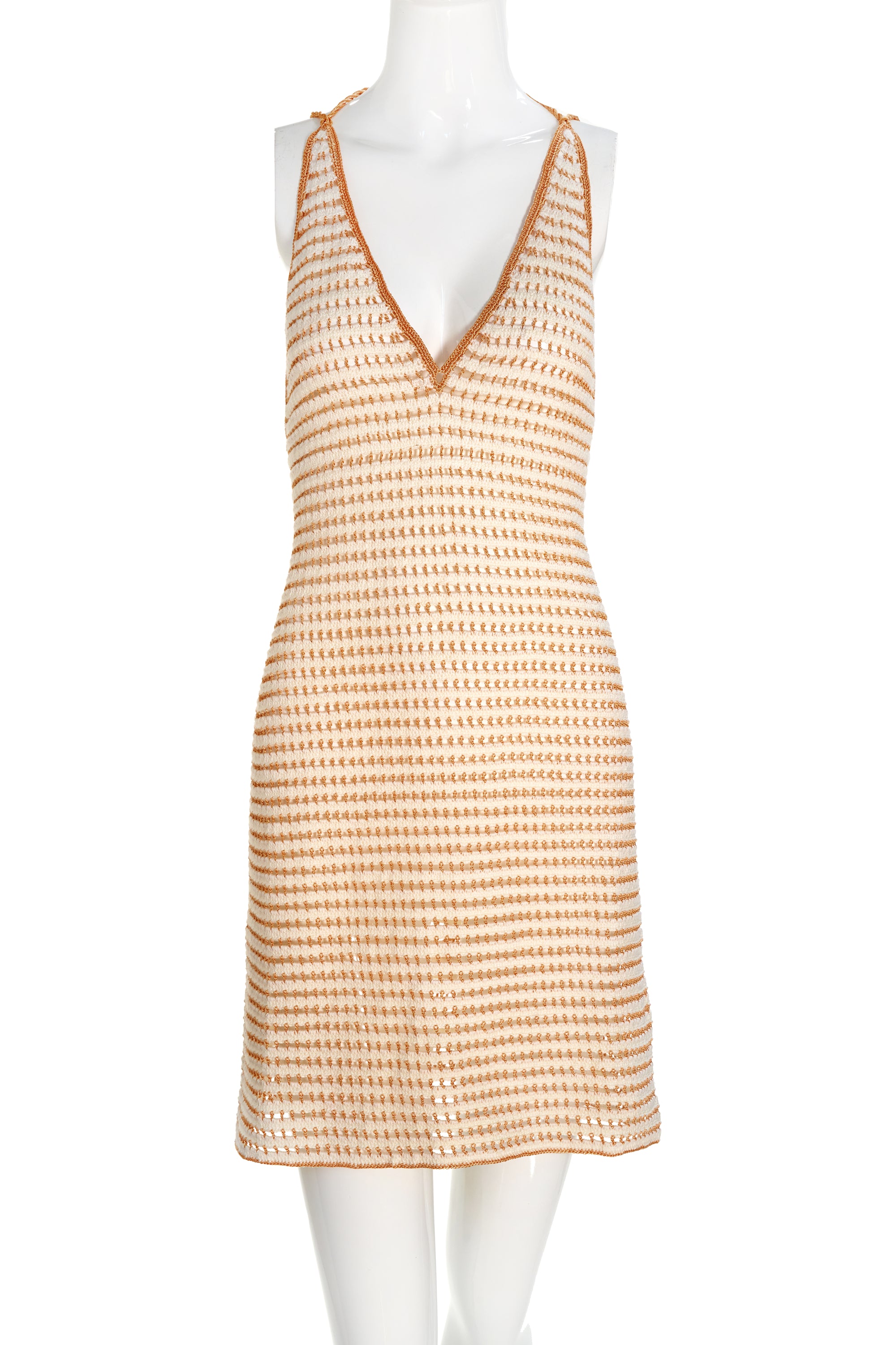 My Beachy Side Beige Crochet Short Dress