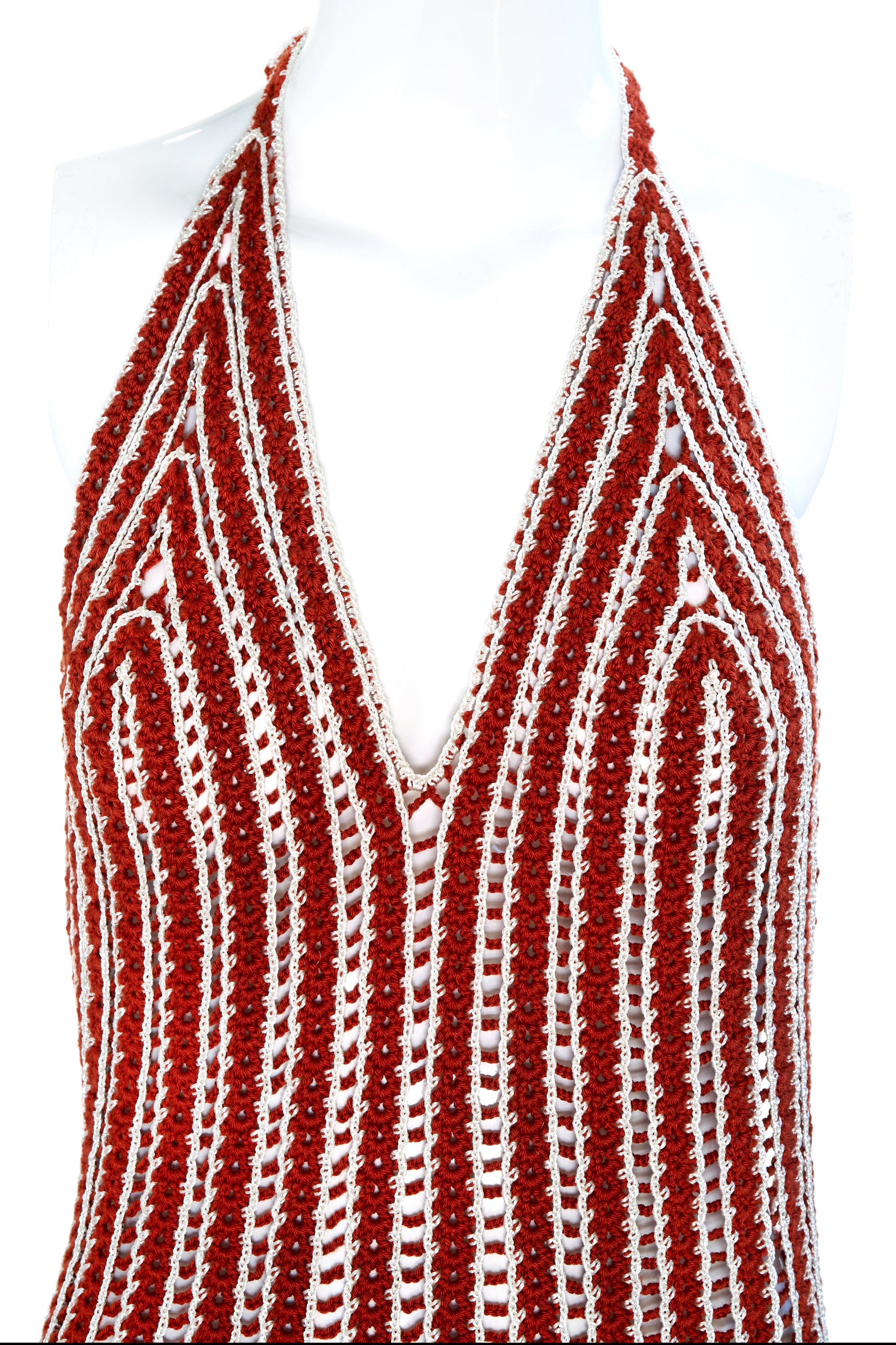 My Beachy Side Rust Crochet Long Dress