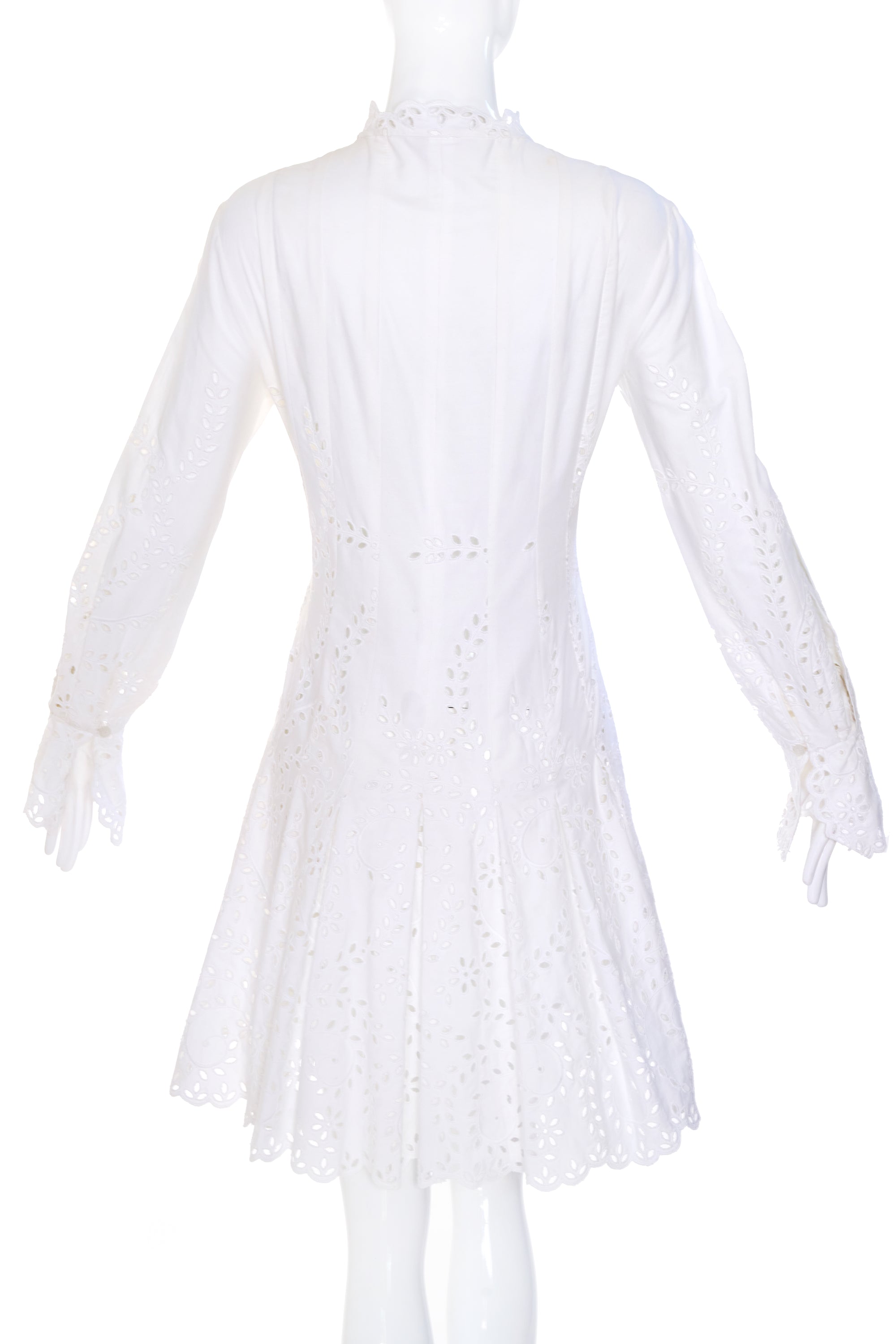 Oscar de La Renta White Cotton Shirt Dress Size 8