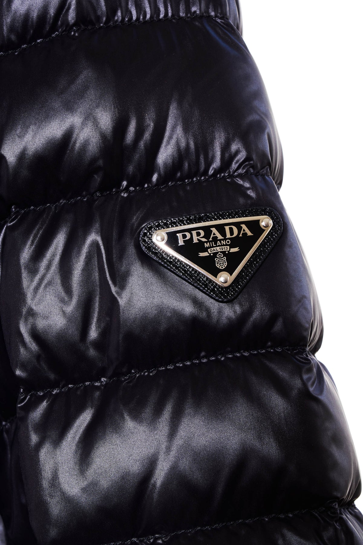 Prada Navy Black Trim Piumino Down Puffer Jacket Size 40/4