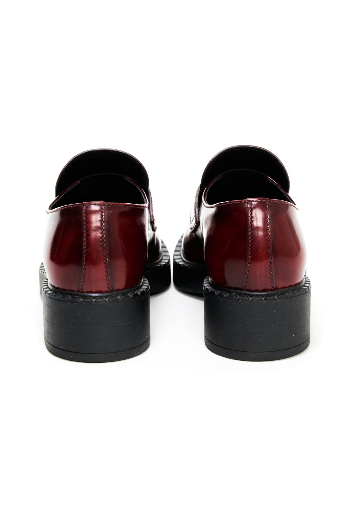 Prada Burgundy Loafers Porpora Fume Size 37.5