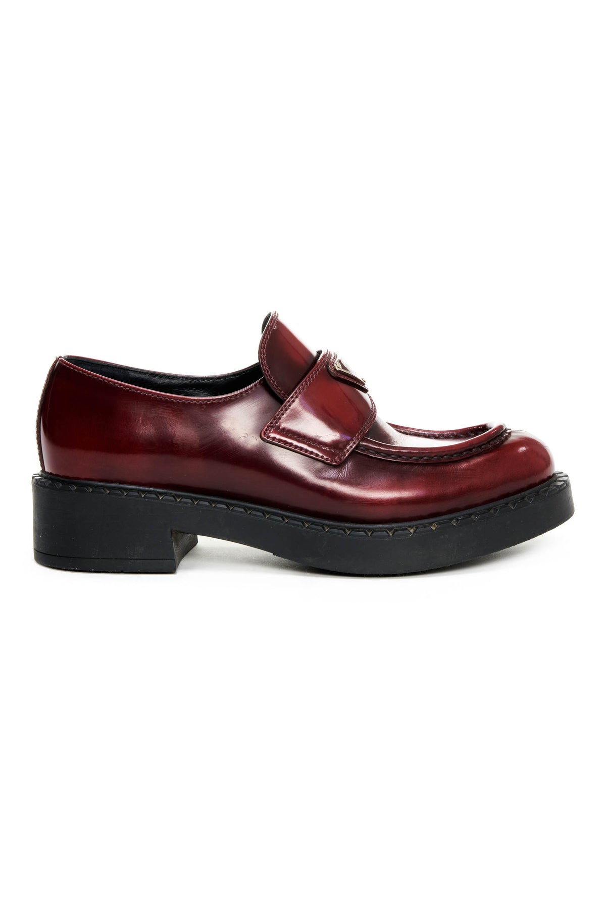 Prada Burgundy Loafers Porpora Fume Size 37.5