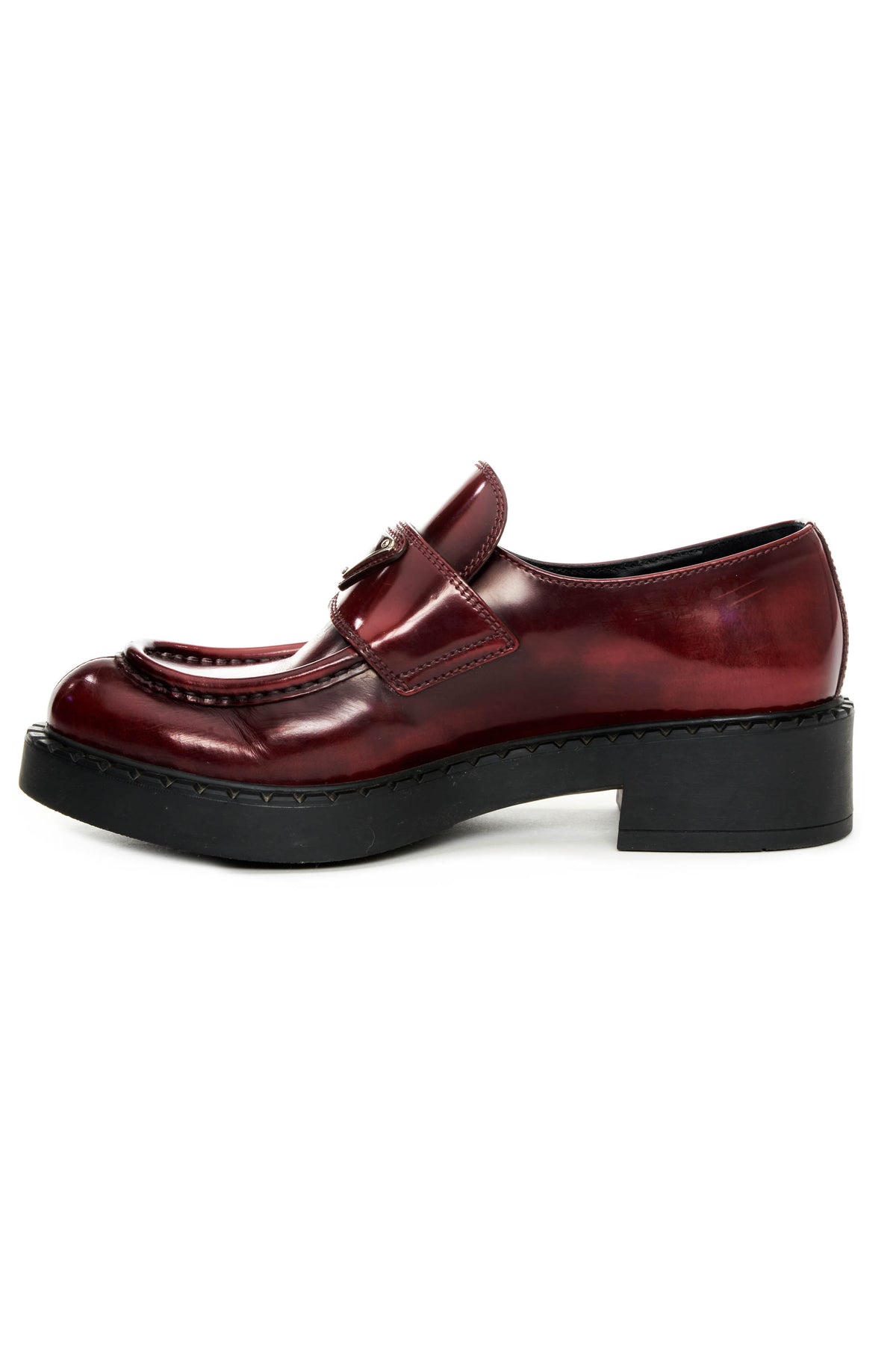 Prada Burgundy Loafers Porpora Fume Size 37.5