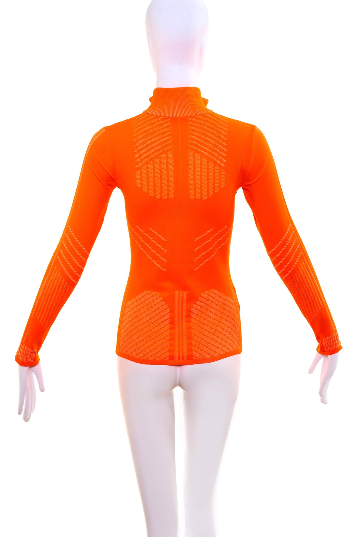 Prada Orange Half-Zip Sport Sweater With Tech Pattern