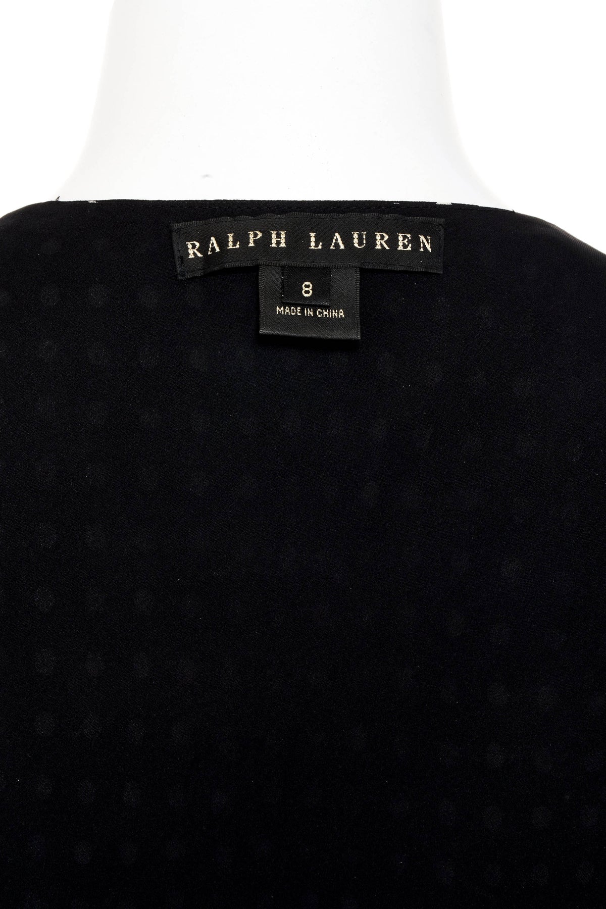 Ralph Lauren Black Polka Dot Tie Sleeveless Top