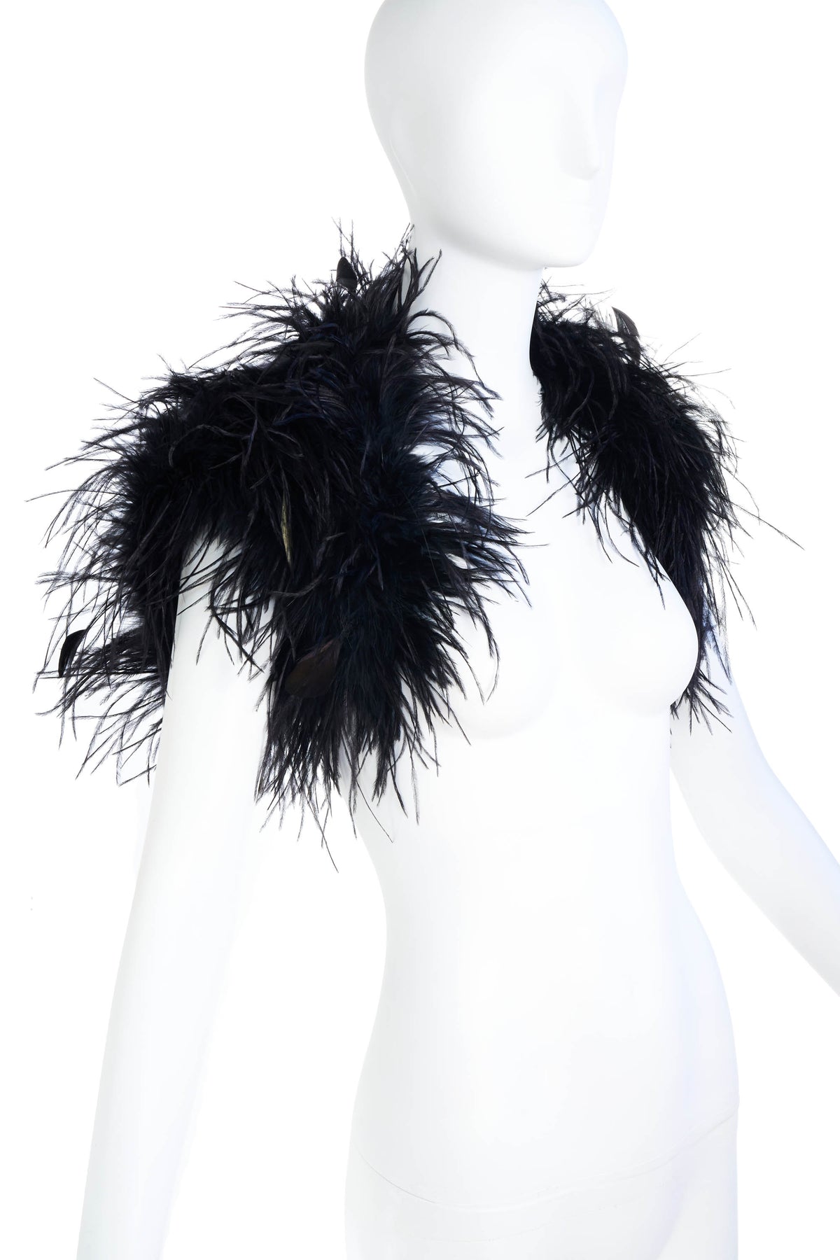 Ralph Lauren Black Label Ostrich Feather Shrug Shawl Size Medium