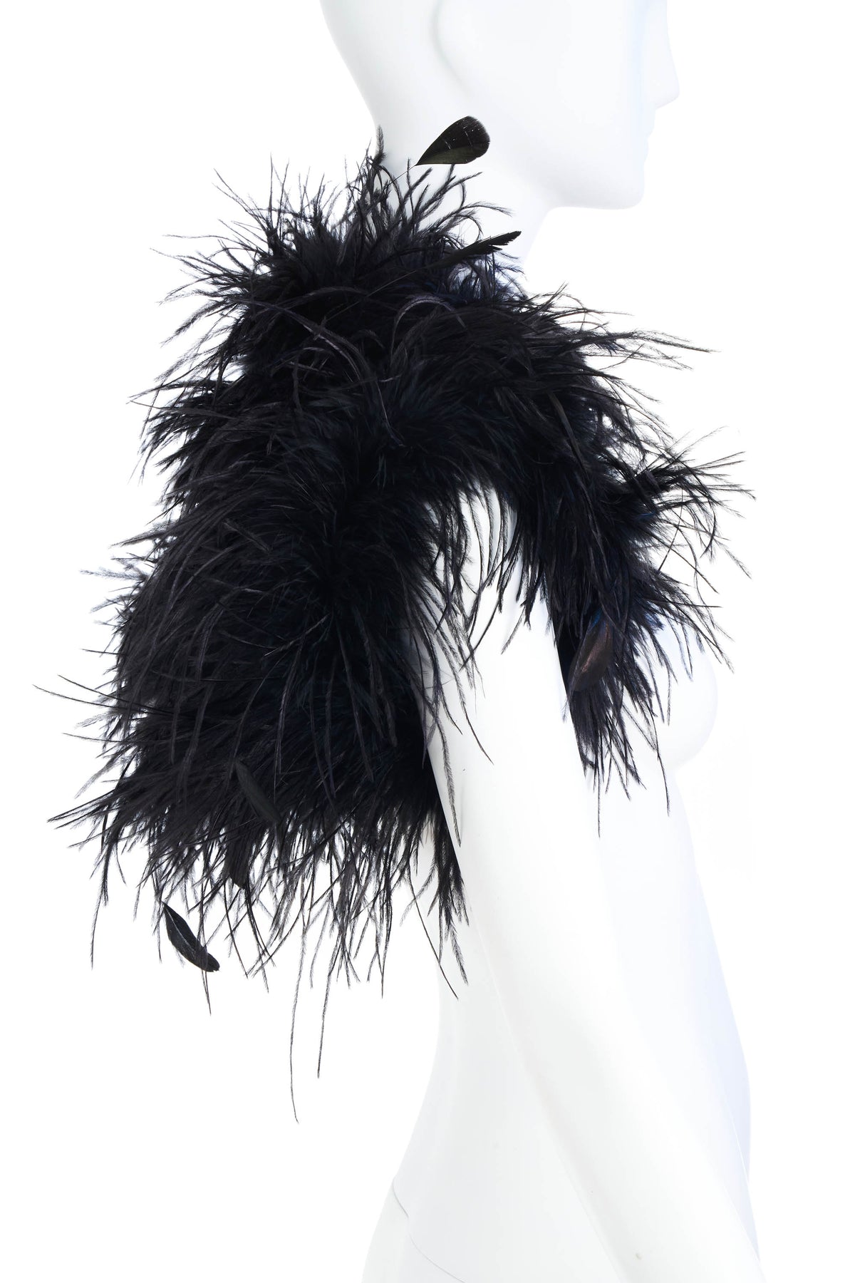 Ralph Lauren Black Label Ostrich Feather Shrug Shawl Size Medium