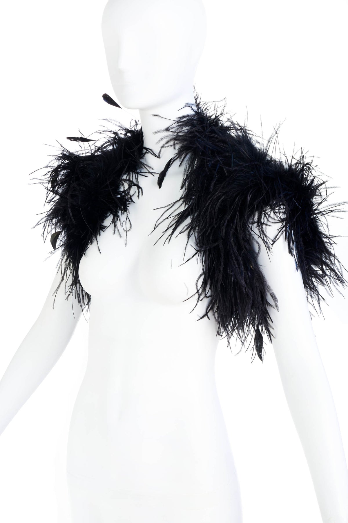 Ralph Lauren Black Label Ostrich Feather Shrug Shawl Size Medium