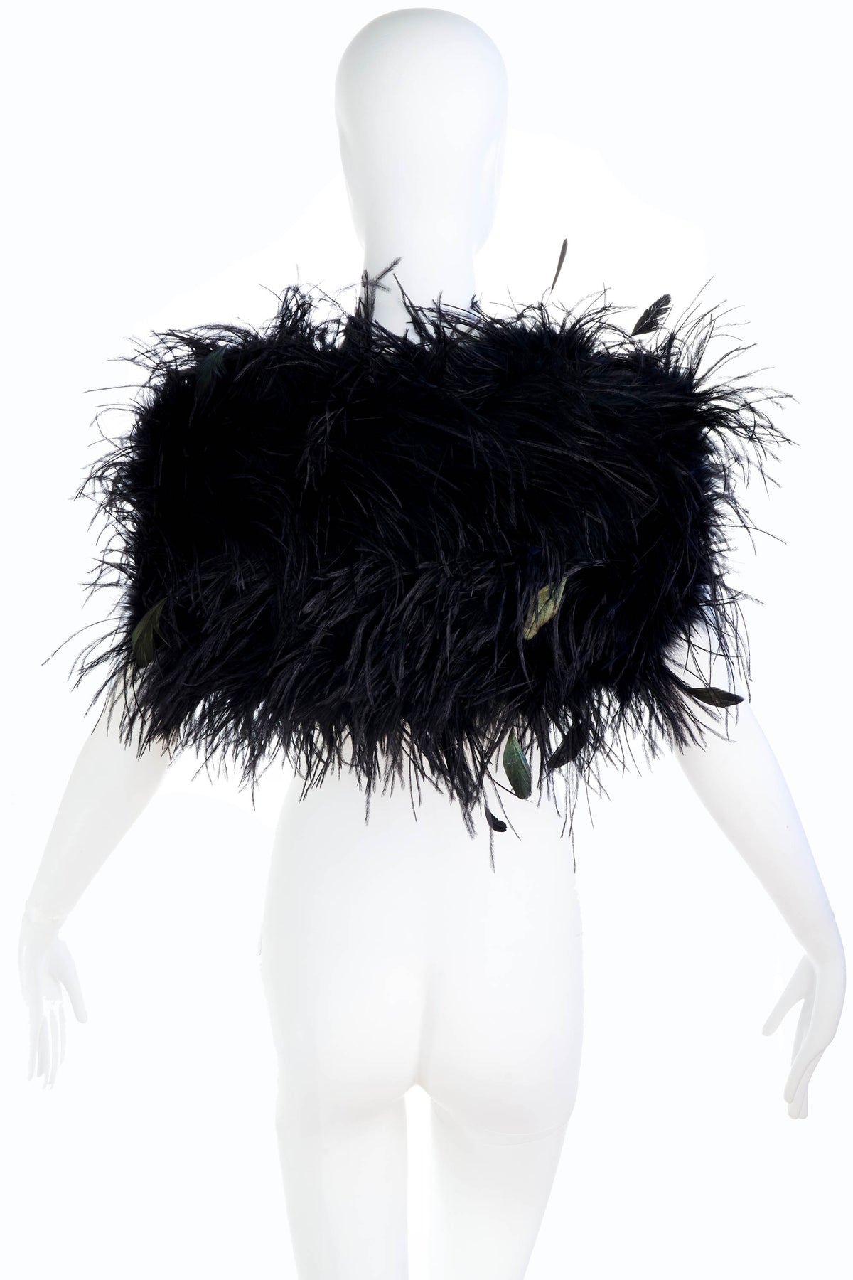 Ralph Lauren Black Label Ostrich Feather Shrug Shawl Size Medium