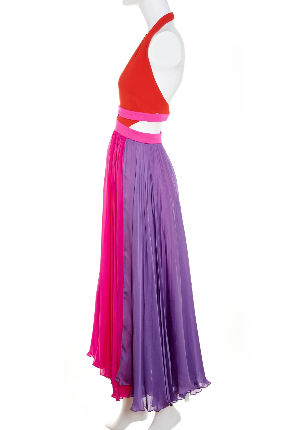 Roberto Cavalli Fuchsia Color Block Dress