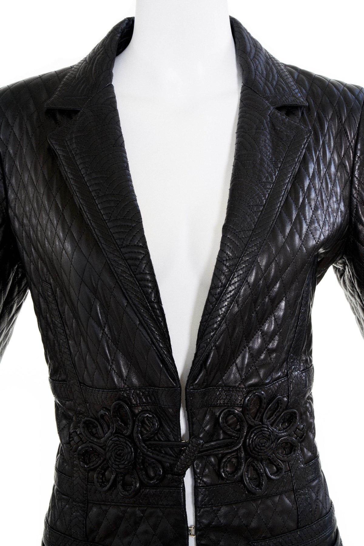 Roberto Cavalli Black Leather Jacket Size 42