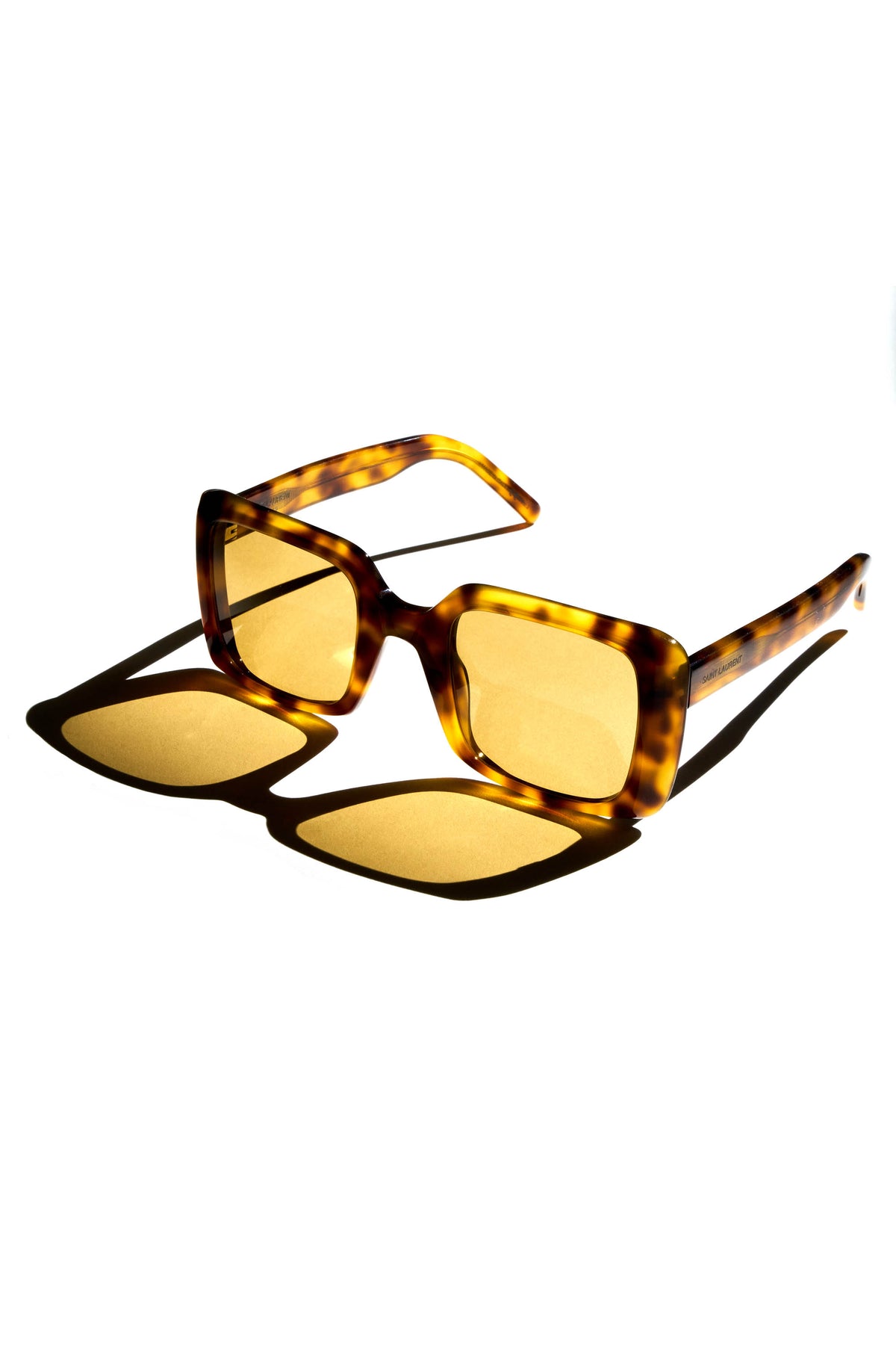 Saint Laurent Tortoise Square Frame with Brown Lens Sunglasses
