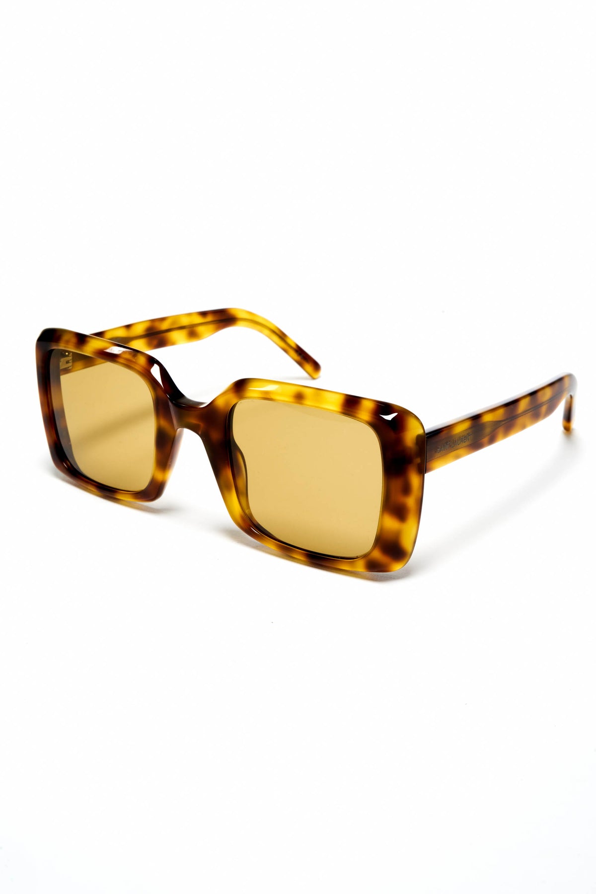 Saint Laurent Tortoise Square Frame with Brown Lens Sunglasses