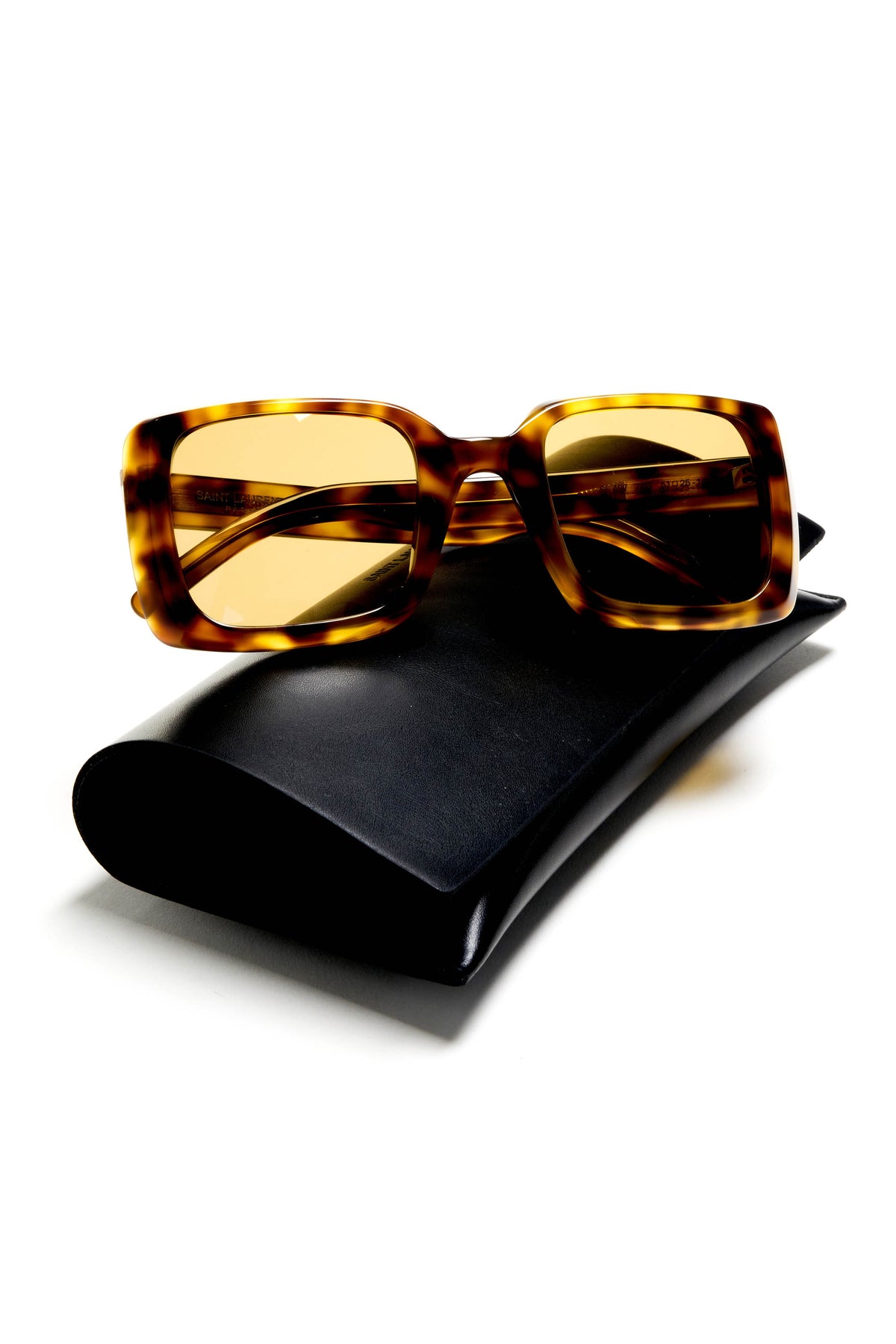 Saint Laurent Tortoise Square Frame with Brown Lens Sunglasses