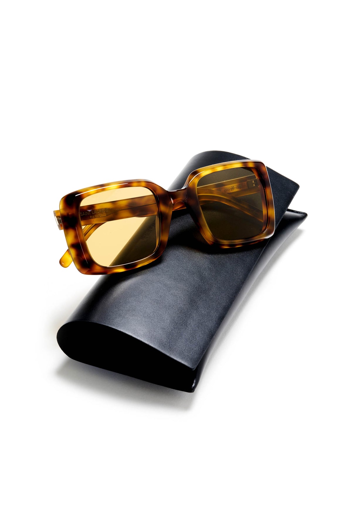 Saint Laurent Tortoise Shell Square Rim Sunglasses