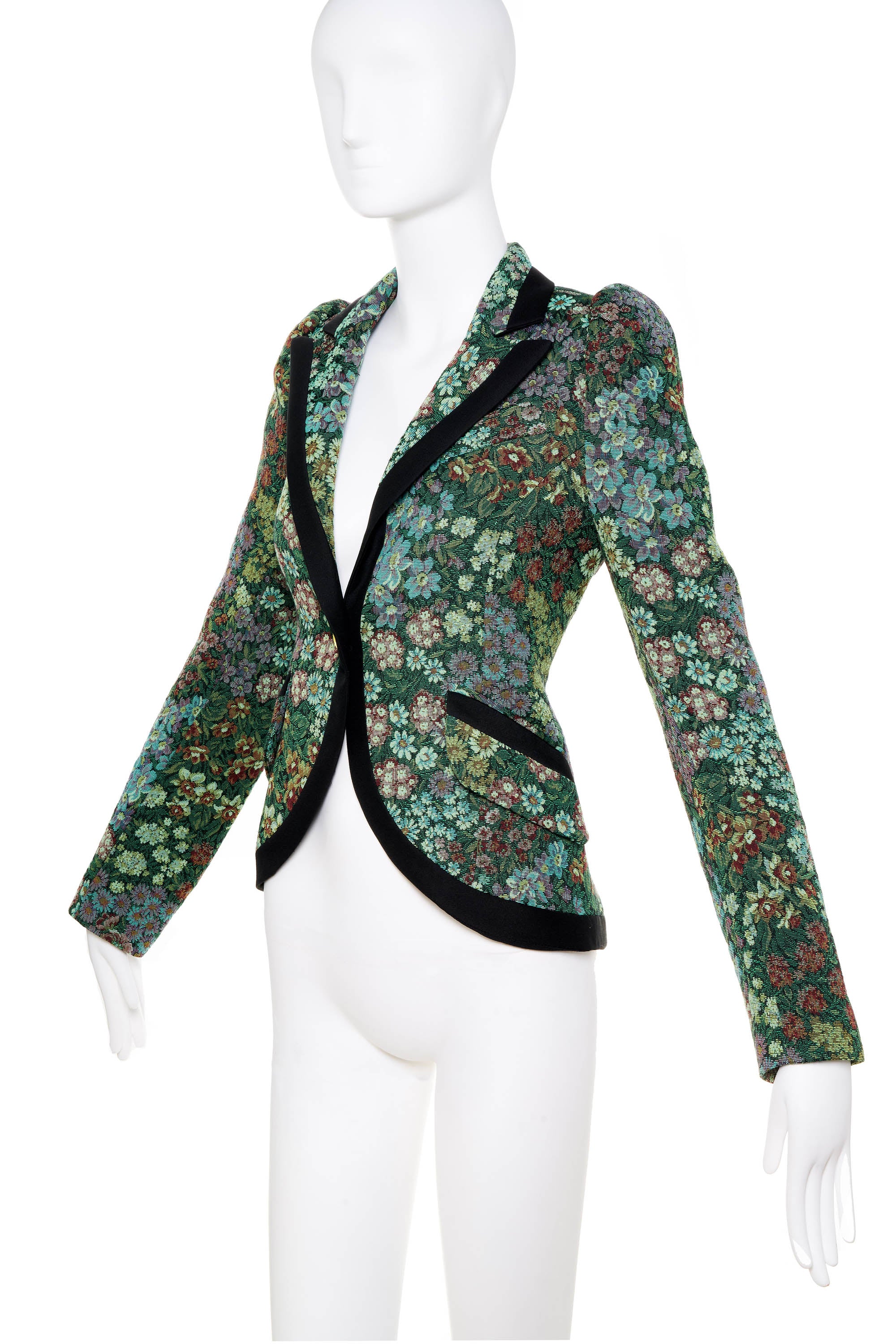 Smythe Green Tapestry Floral Duchess Jacket Size 10