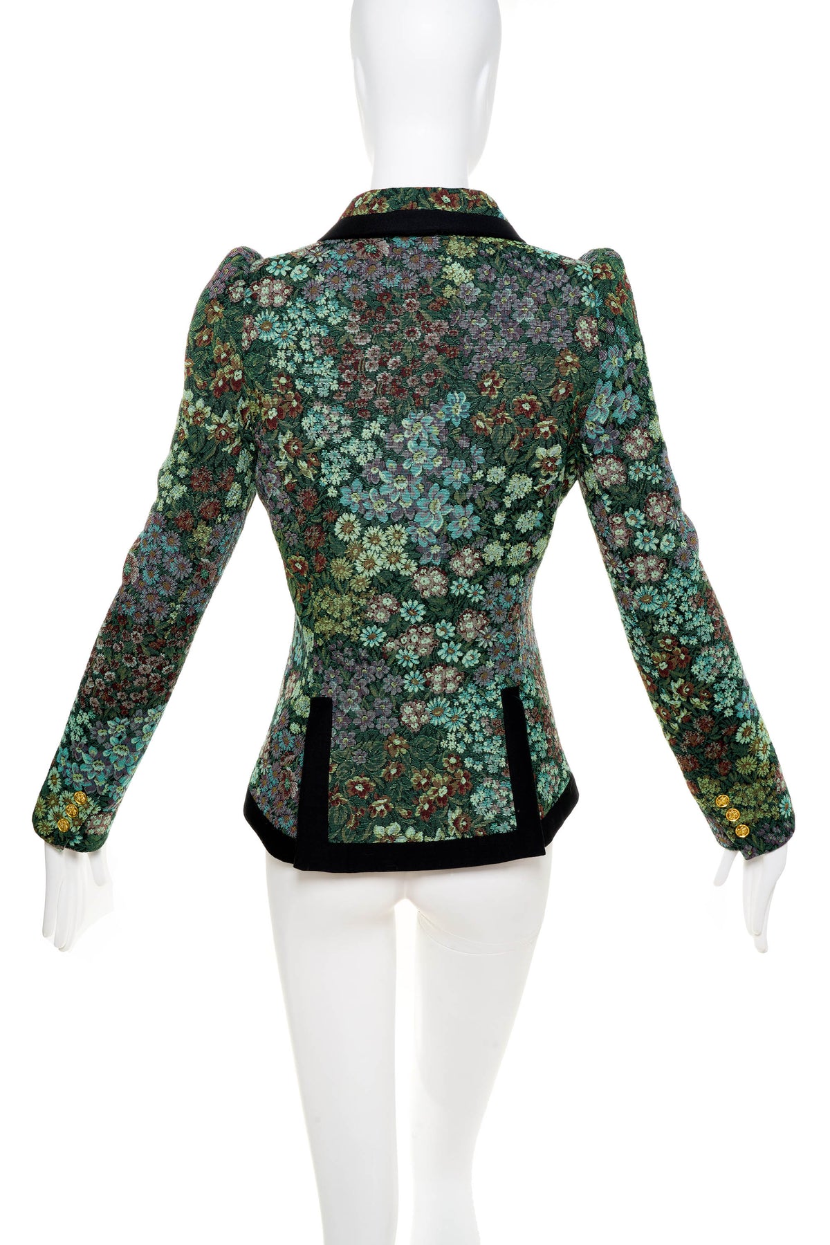 Smythe Green Tapestry Floral Duchess Jacket Size 10