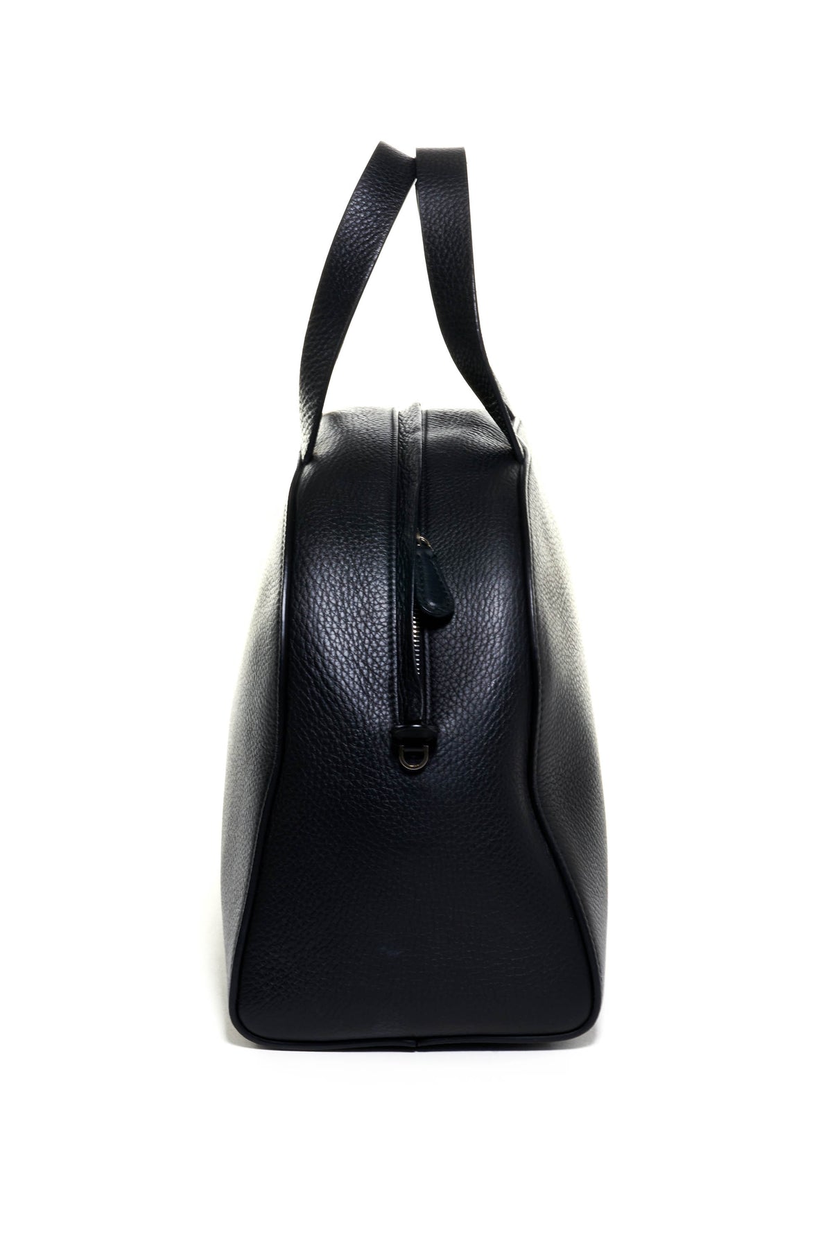 The Row Black Leather Top Handle Bowler Bag