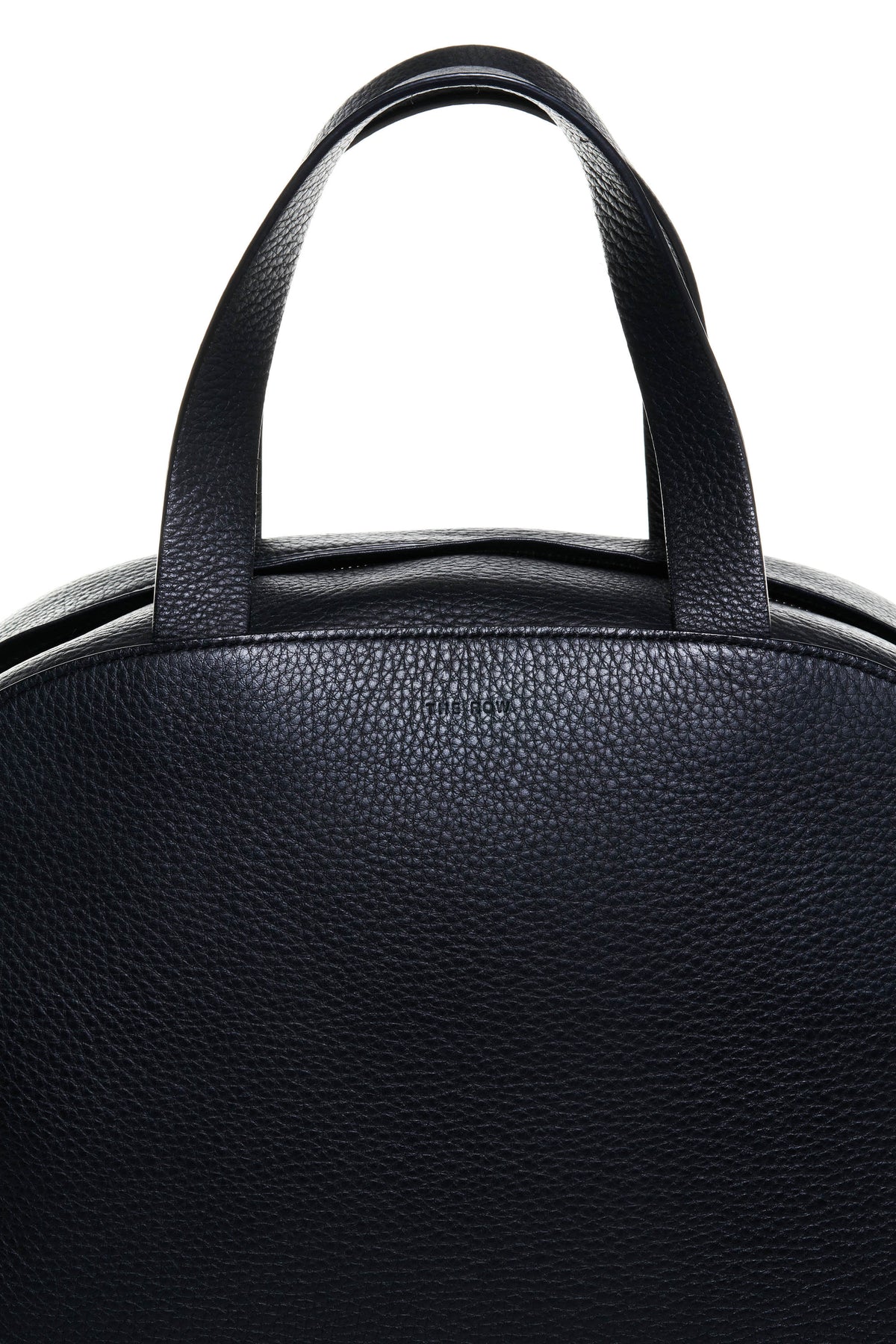 The Row Black Leather Top Handle Bowler Bag