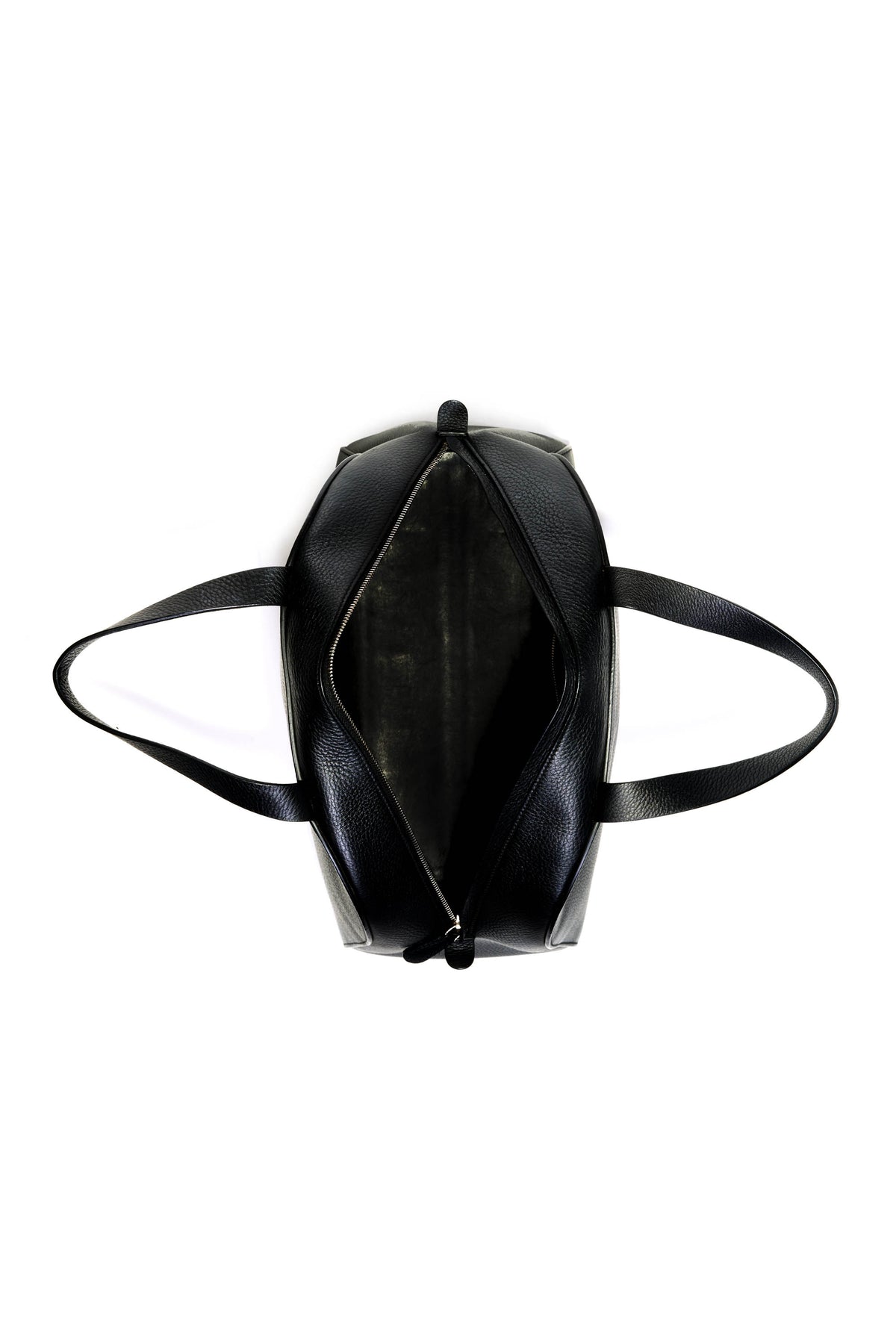 The Row Black Leather Top Handle Bowler Bag