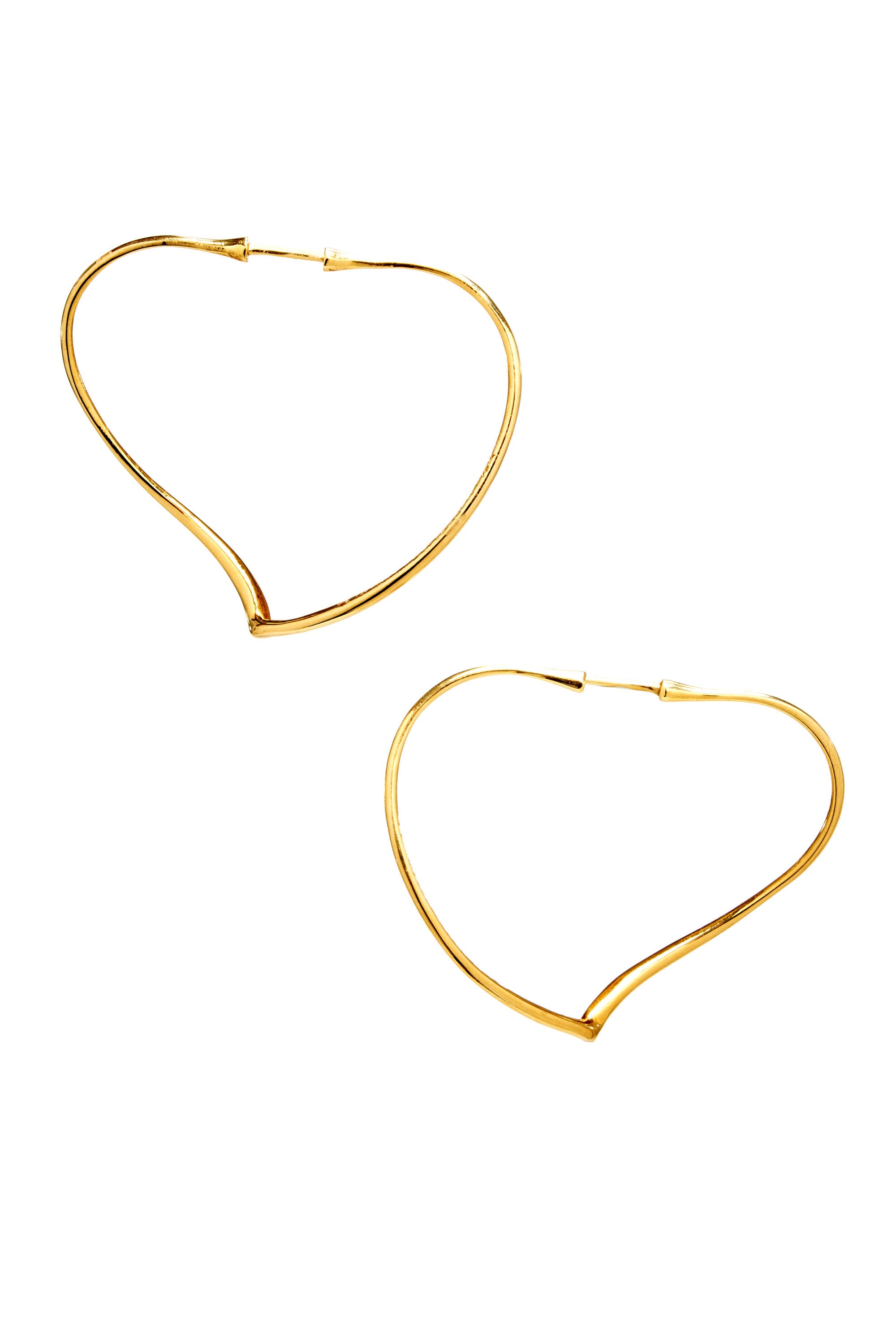 Tiffany Elsa Peretti Large 18k Gold Open Heart Hoop Earrings